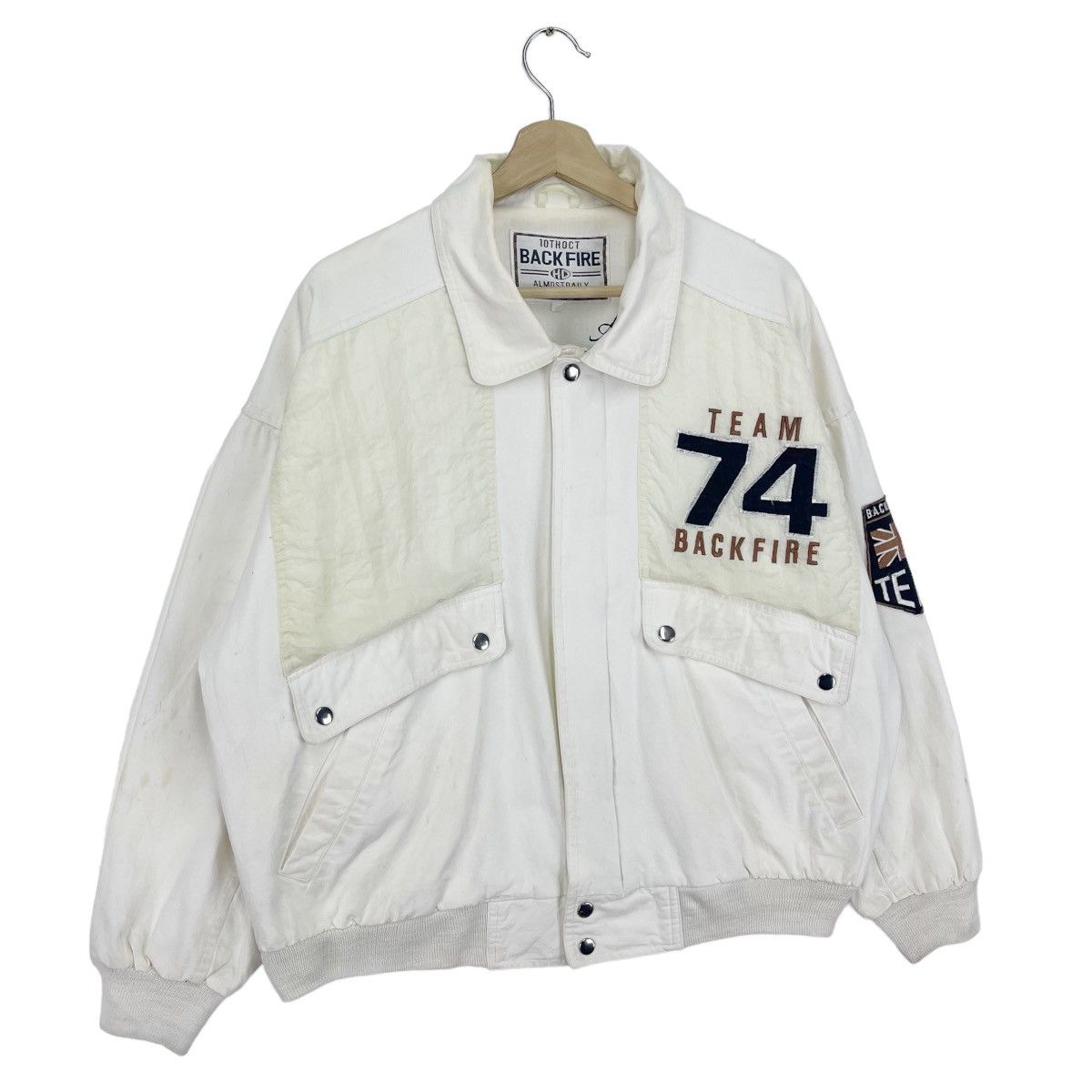 Sports Specialties × Vintage Back Fire 74 Racing Team Bomber Jacket Size US XL / EU 56 / 4 - 7 Thumbnail