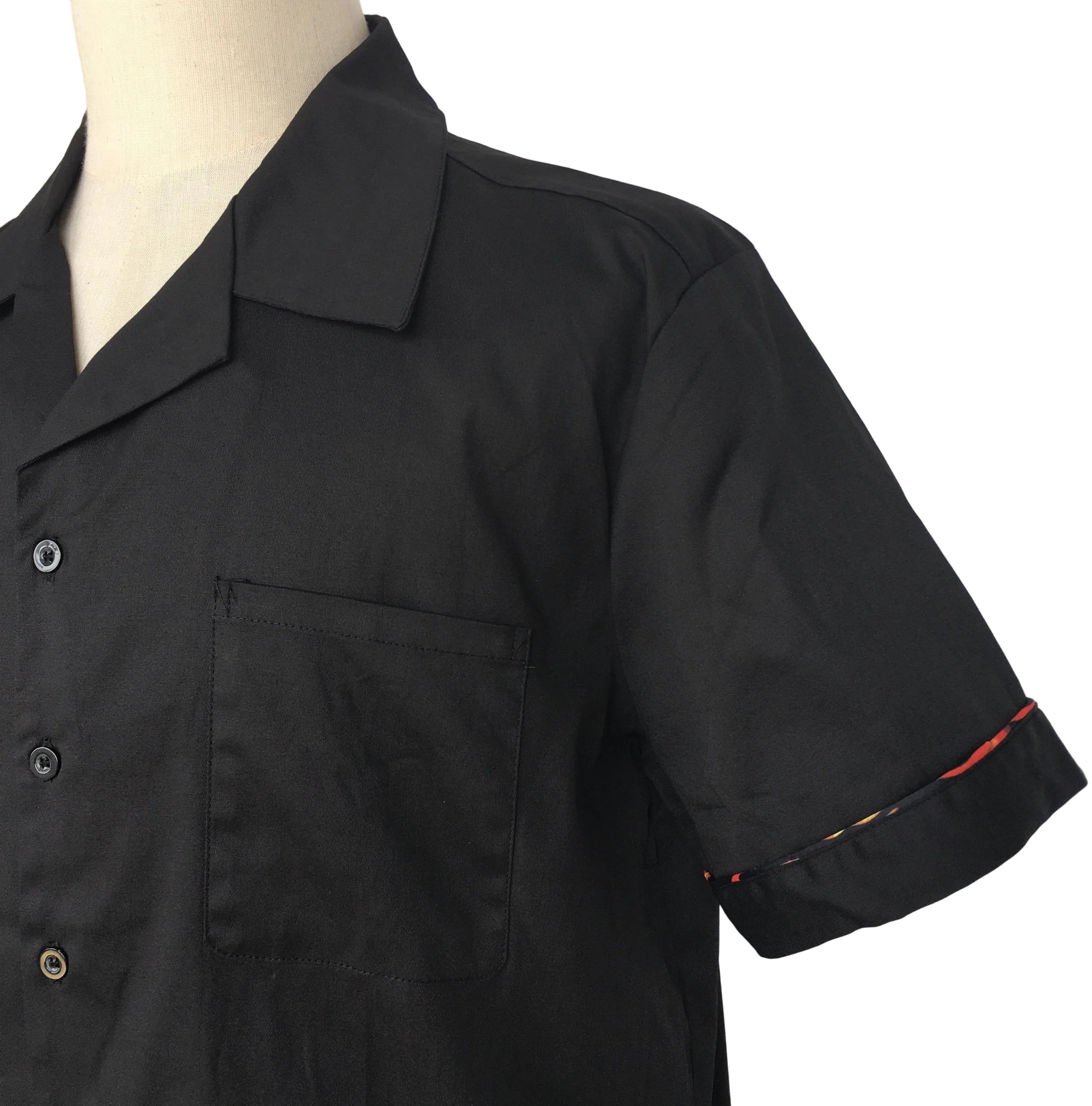 Other Black Shirt With Flame Pattern 50's Style Size US XXL / EU 58 / 5 - 4 Thumbnail
