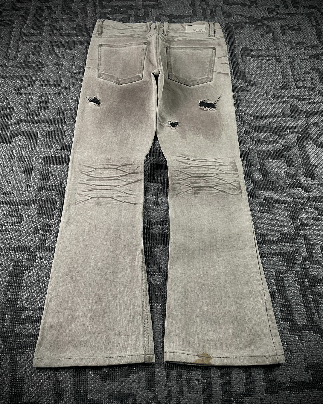 Japanese Brand B Star Distressed Flared Pants Size US 34 / EU 50 - 6 Thumbnail