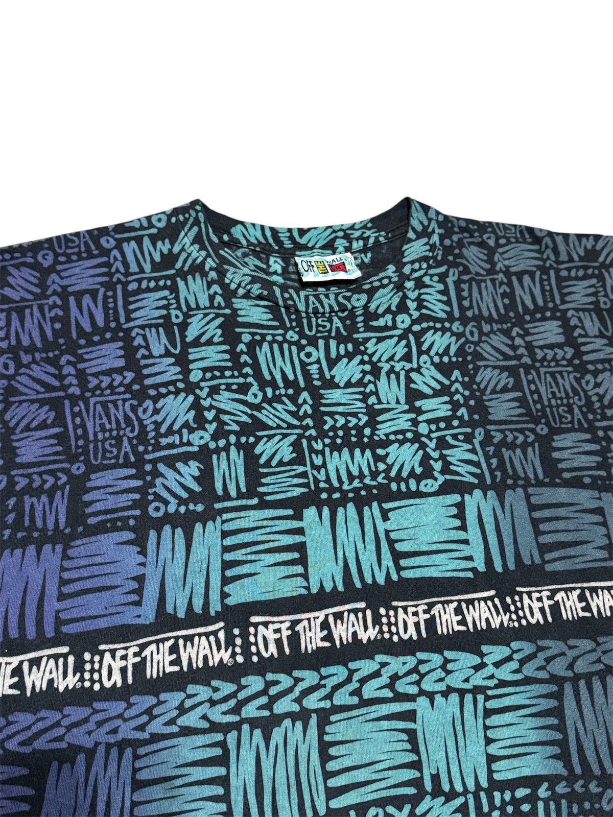 Vintage Rare Vtg 90s Vans Off The Wall AOP SK8 Rowan Zorilla tees Size US XL / EU 56 / 4 - 3 Thumbnail