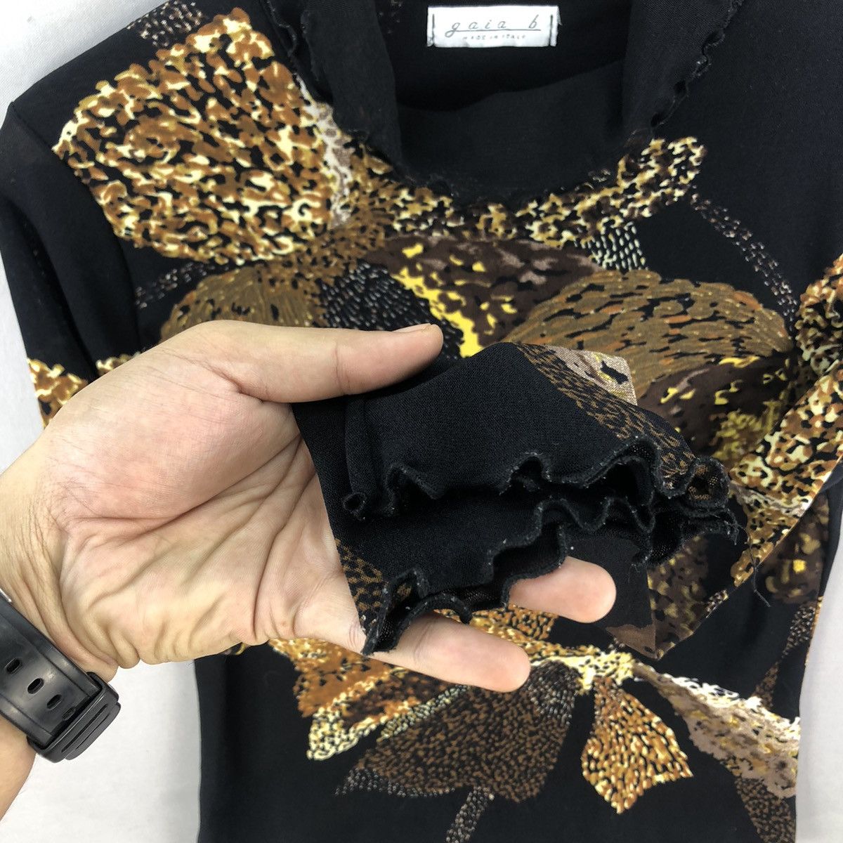 Other Gold Abstract Print Fitted Top - Jean Paul Gaultier Style Size M / US 6-8 / IT 42-44 - 13 Thumbnail