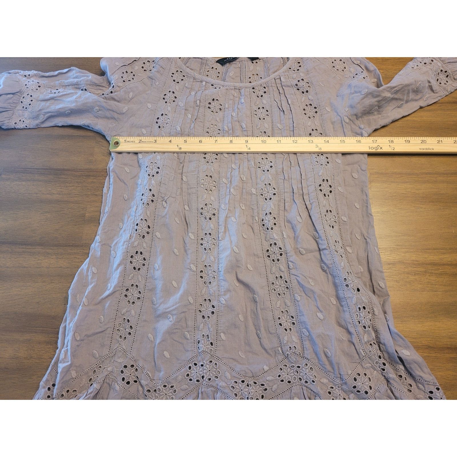 ZARA Gray Mini Dress XS Coquette Soft Girl Cottagecore
