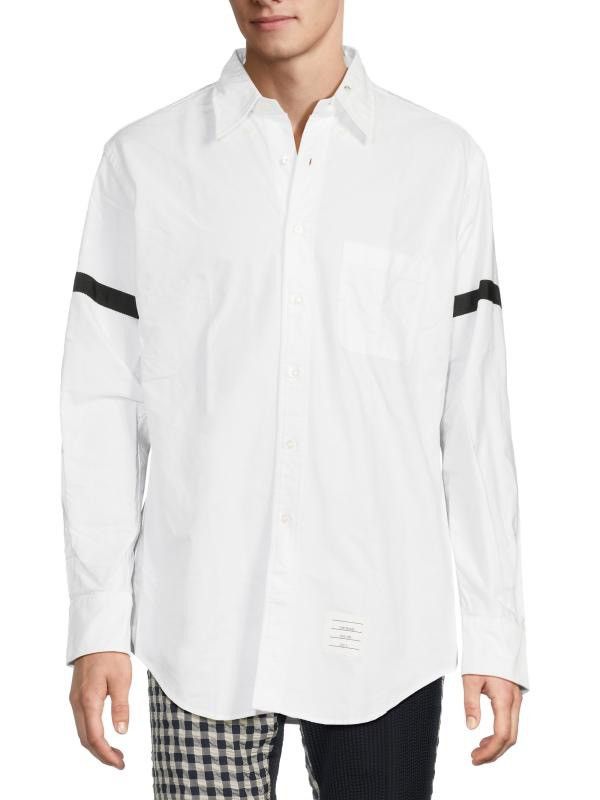 Thom Browne Thom Browne White Cotton Patch Pocket Shirt Size US S / EU 44-46 / 1 - 1 Thumbnail