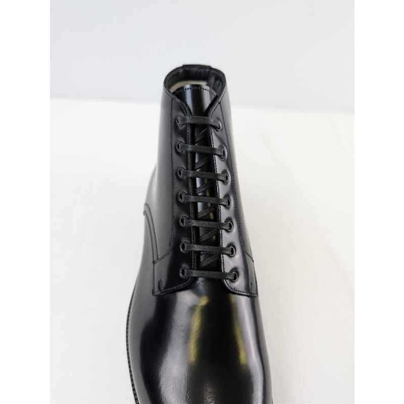 Celine o1rshd1 Leather Mid Top Shiny Classic Army Boots in Black Size US 7 / EU 40 - 15 Thumbnail