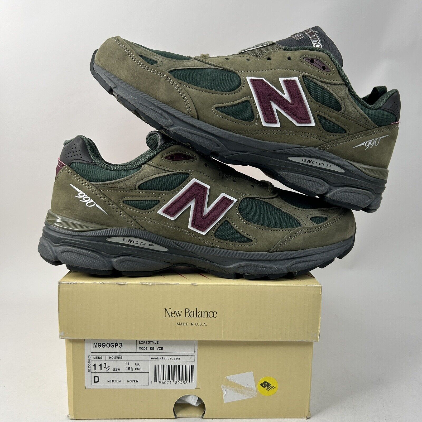 New Balance New Balance 990v3 X Teddy Saints “Green Purple” 2024 Size US 11.5 / EU 44-45 - 1 Thumbnail