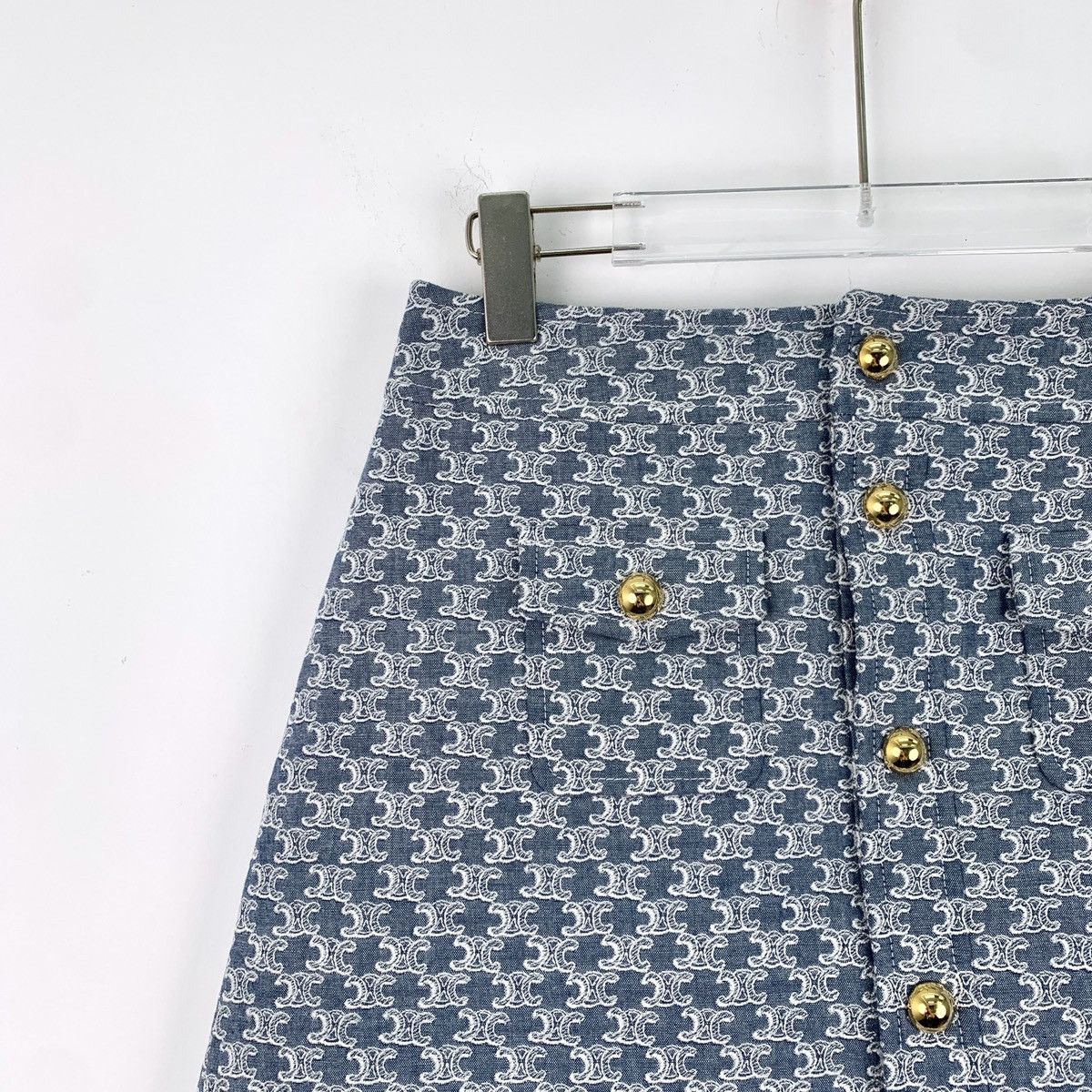 Celine Celine Celine 25 Blue Casual Denim Short Skirt Size 27" / US 4 / IT 40 - 3 Thumbnail