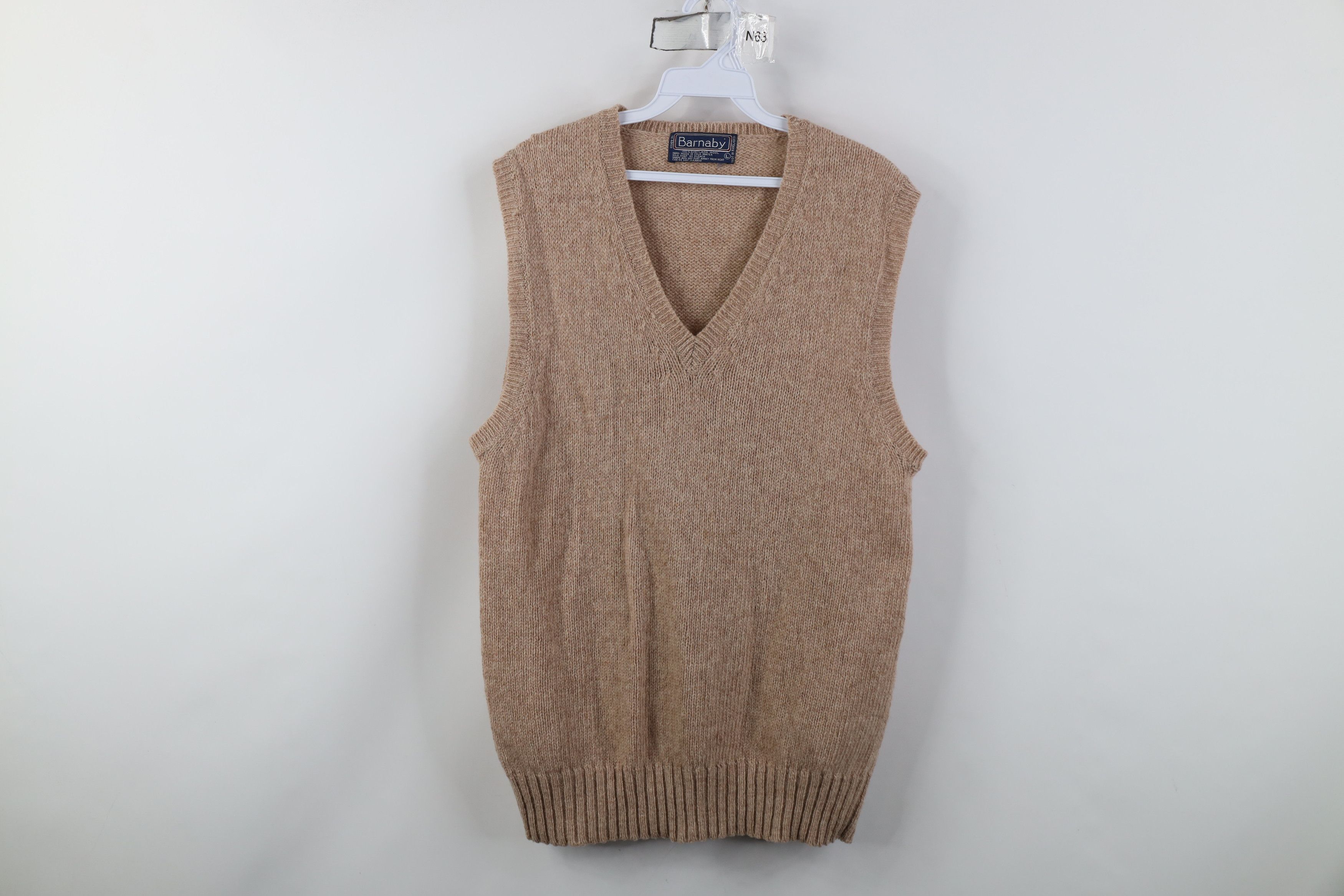 Vintage Vintage 70s Streetwear Shetland Wool Knit Sweater Vest Beige Size L / US 10 / IT 46 - 1 Thumbnail