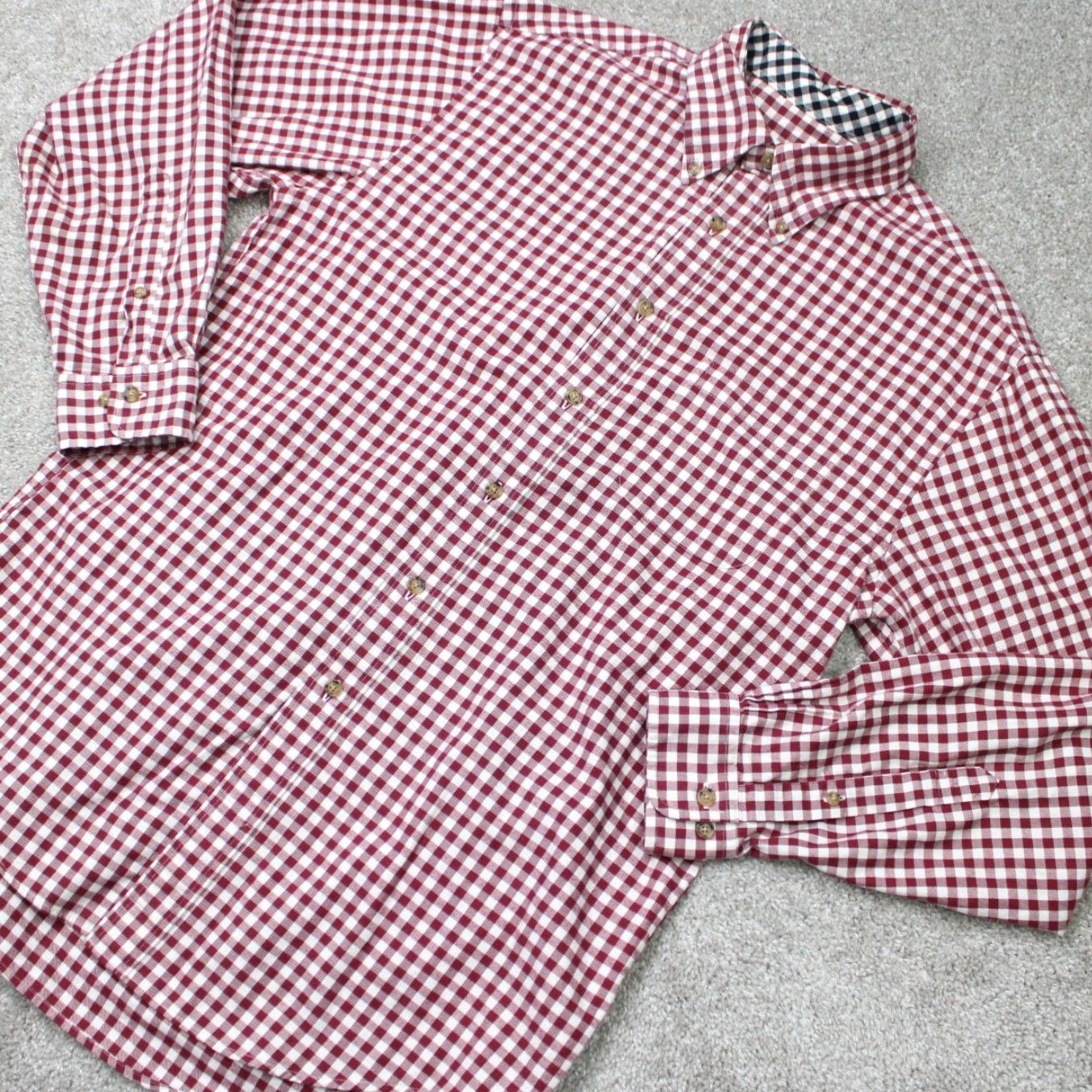 Brooks Brothers Brooks Brothers Shirt Mens Medium Red/White Checkered 100% Cotton Button-Up Long Sleeve Classic Preppy Style Size US M / EU 48-50 / 2 - 4 Thumbnail