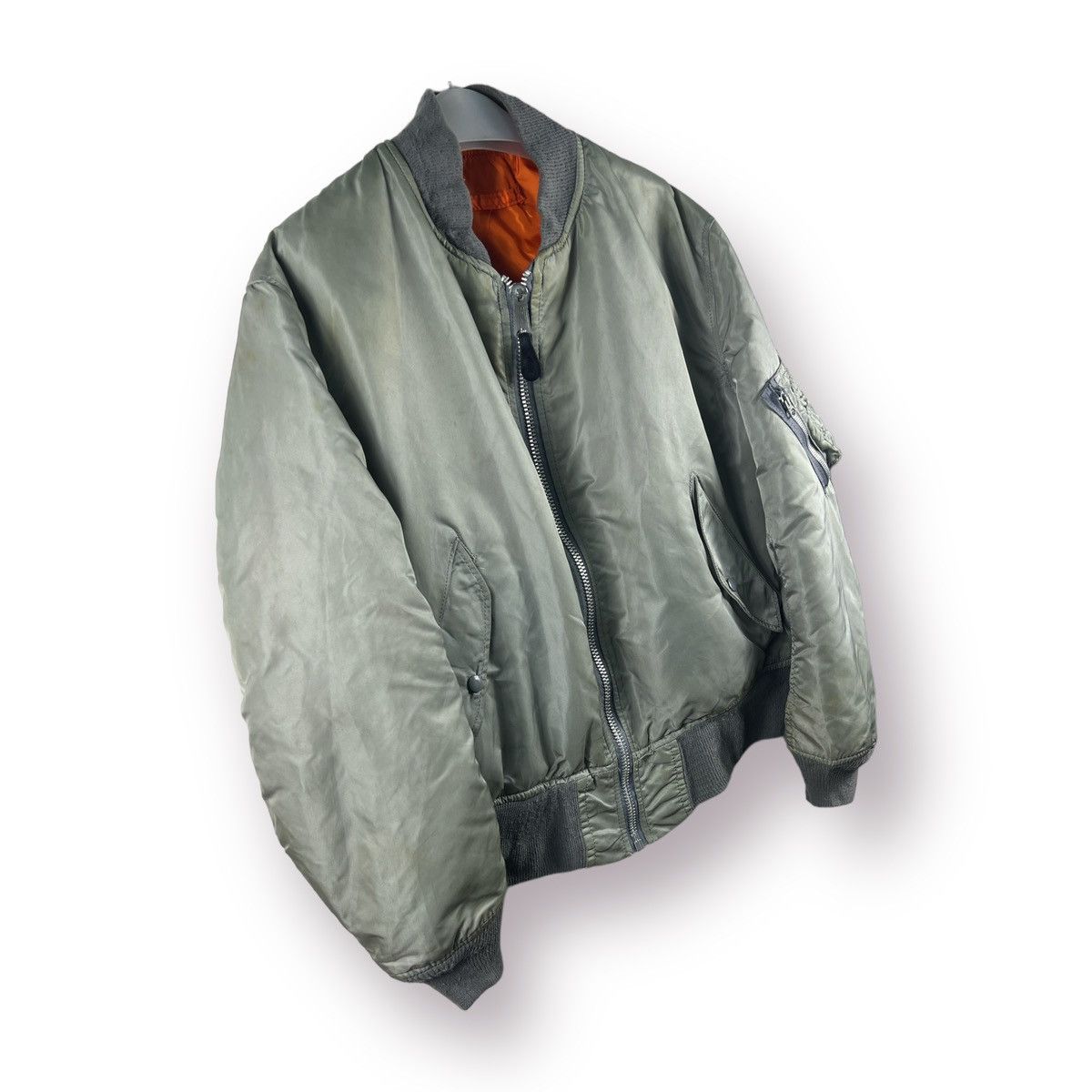 Alpha Industries RIOT🔥 VTG ALPHA INDUSTRIES INTERMEDIATE MA-1 BOMBER JACKET Size US L / EU 52-54 / 3 - 4 Thumbnail