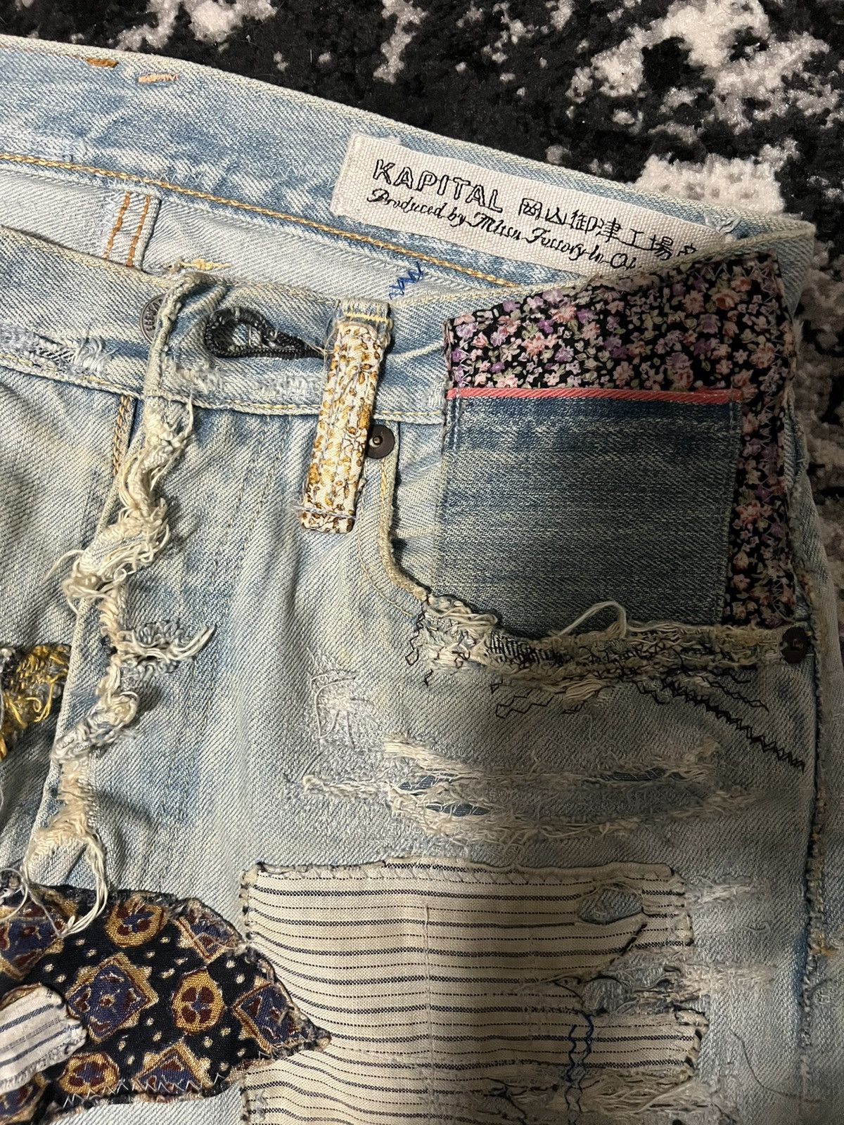 Kapital Kapital Happy Patchwork Tapered Denim “Indigo” Size US 30 / EU 46 - 7 Thumbnail