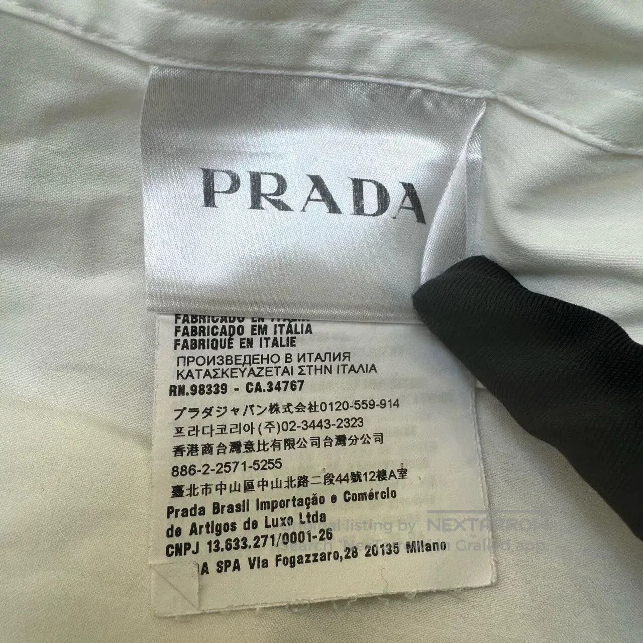 Prada Prada White Pocket Stretch Cotton Shirt. Size US M / EU 48-50 / 2 - 6 Thumbnail