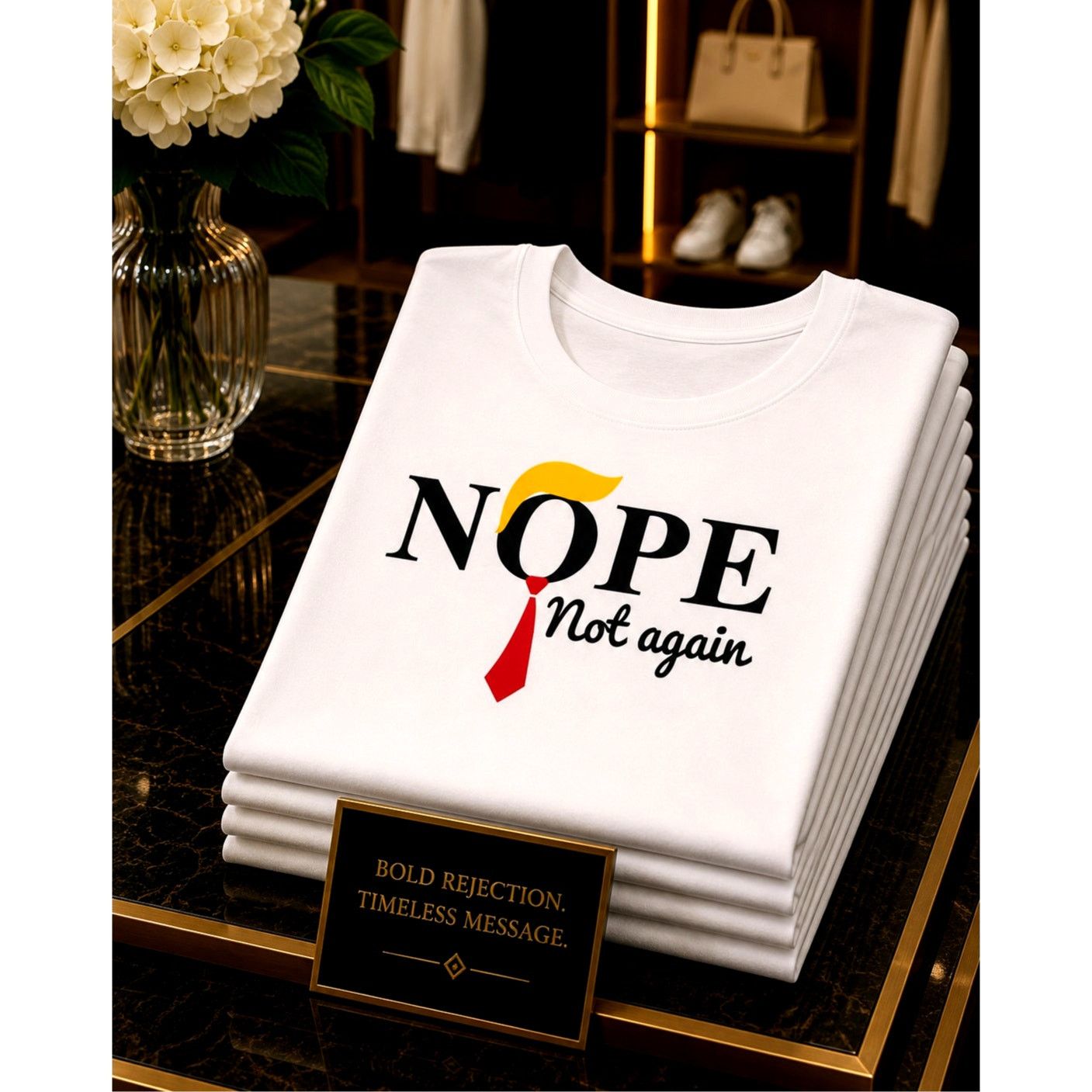 Other Graphic Short Sleeve Crew Nope Not Again White T Shirt 8/10 Size L / US 10 / IT 46 - 1 Thumbnail