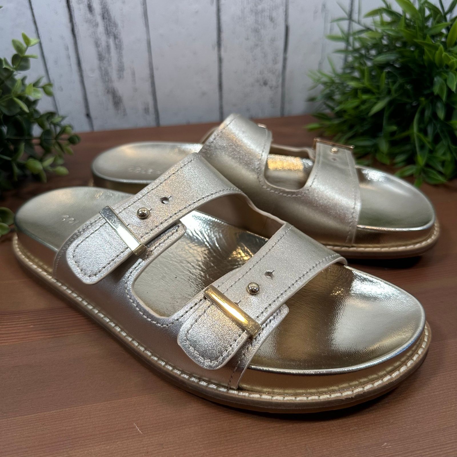 Cole Haan Cole Haan Marisol Footbed Sandals Soft Gold Leather Size 7 Size US 7 / IT 37 - 2 Thumbnail