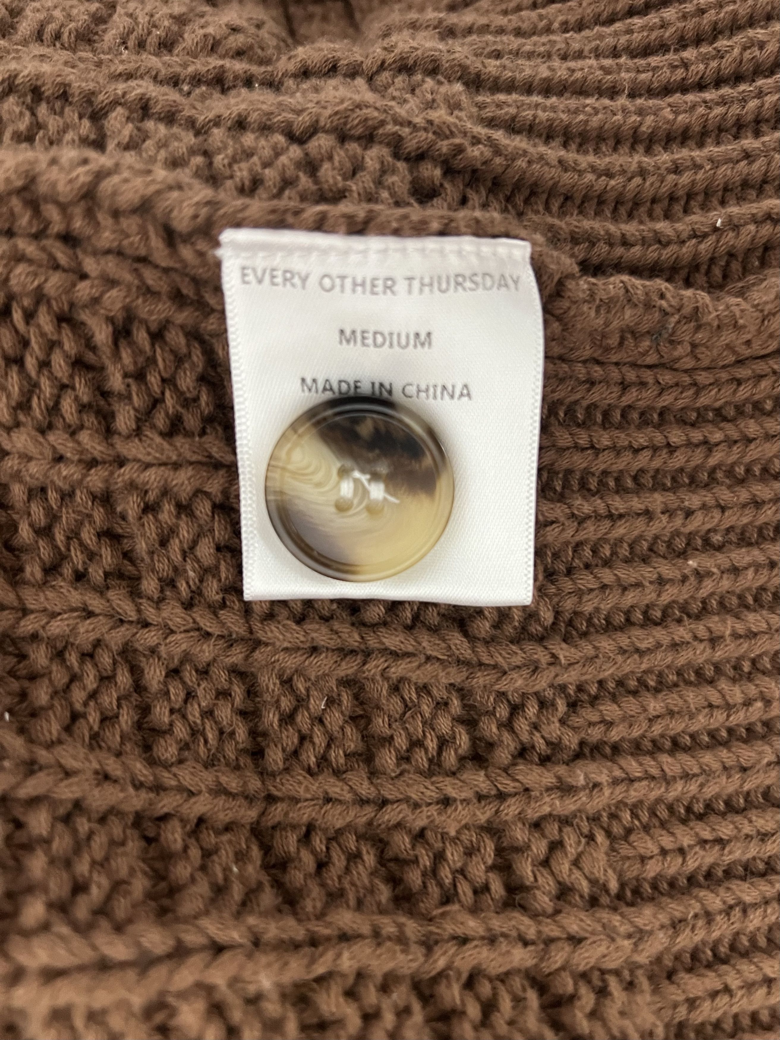 Every Other Thursday 💚 Every Other Thursday Waffle Knit Cardigan Brown NEW Size US M / EU 48-50 / 2 - 13 Thumbnail