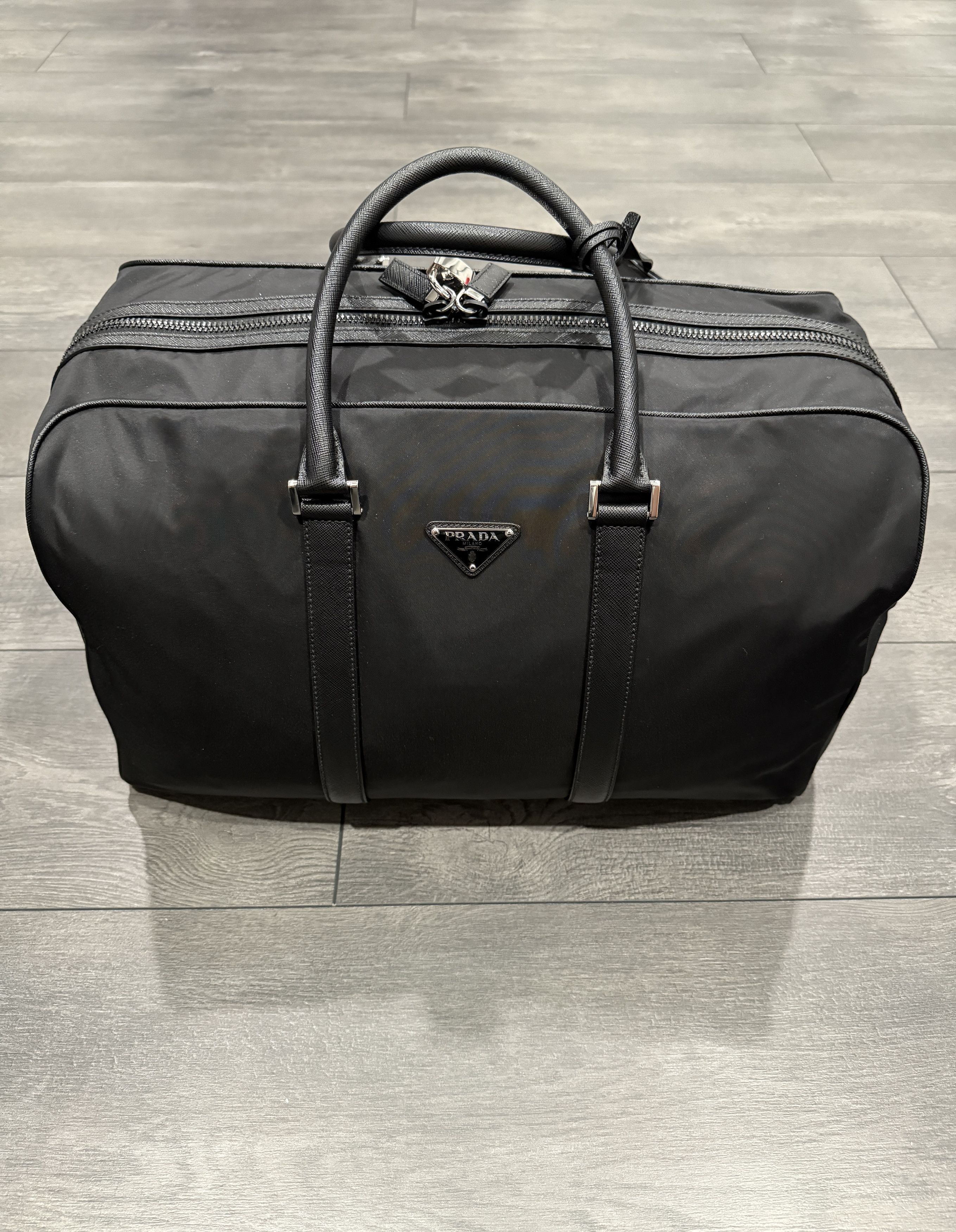 Prada Prada Re-Nylon and Saffiano leather Duffel bag Size ONE SIZE - 2 Thumbnail