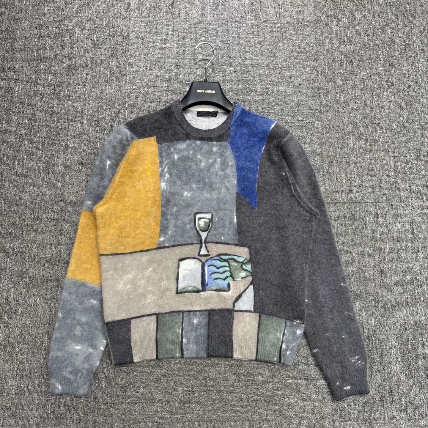 Prada prada oil painting rabbit毛 sweater Size US L / EU 52-54 / 3 - 1 Thumbnail