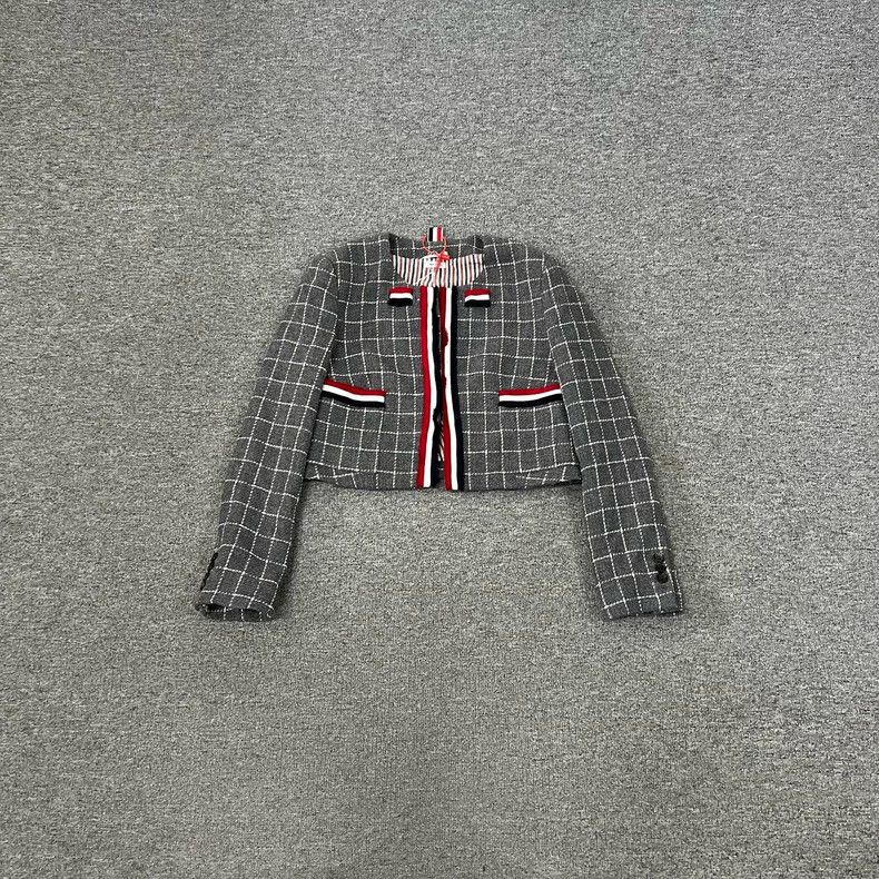 Thom Browne Thom Browne Gray Plaid Wool Jacket - dmc Size US L / EU 52-54 / 3 - 1 Thumbnail