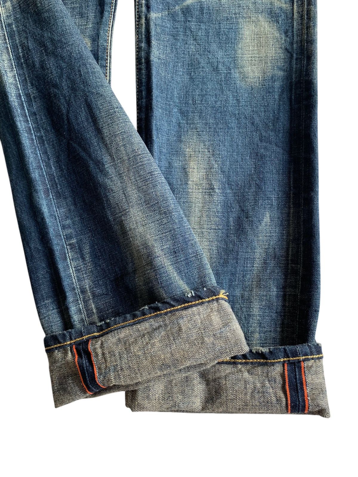 Edwin Rare💥EDWIN 5052RV SELVEDGE RUSTY MUDMAX DISTRESSED DENIM Size US 33 - 10 Thumbnail