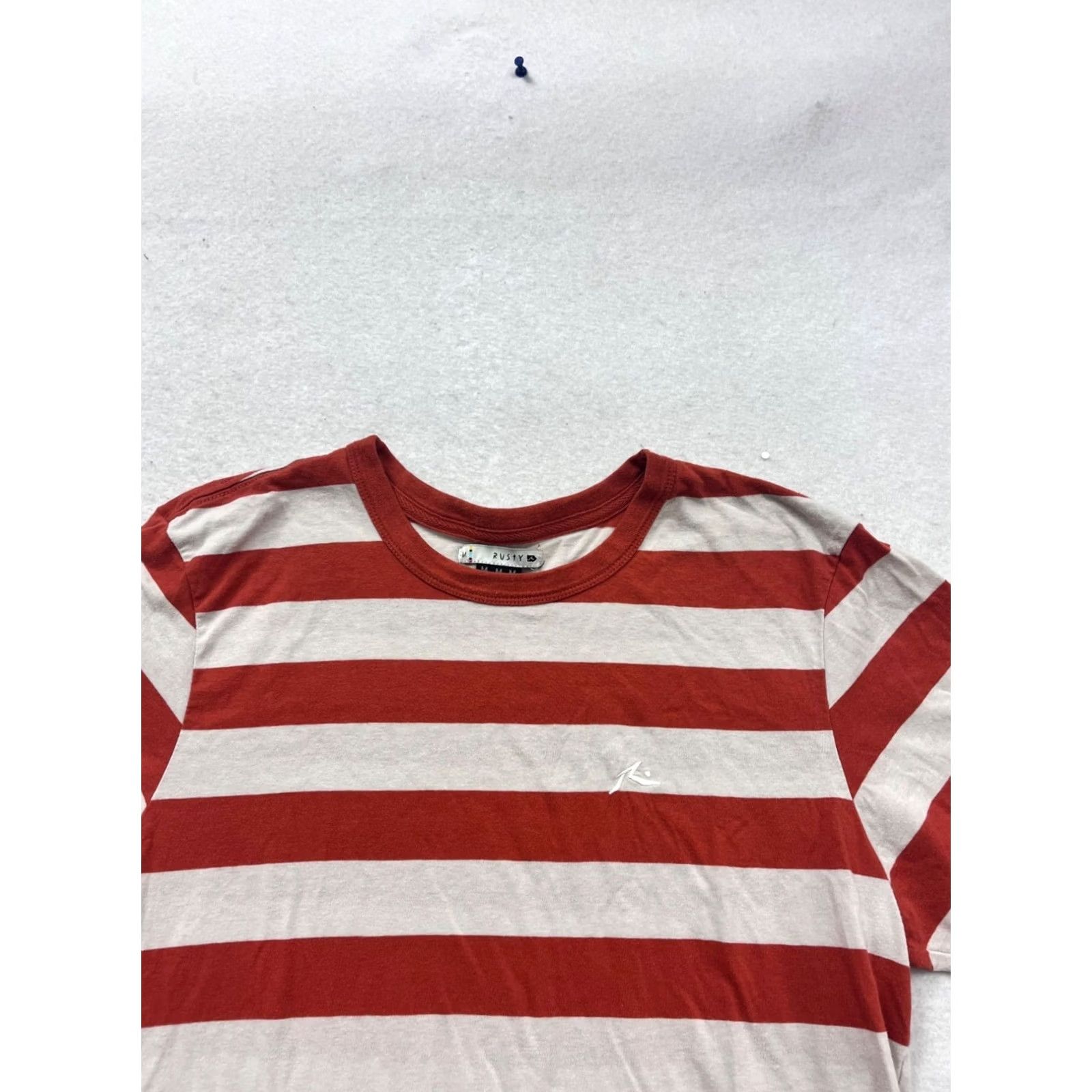 Rusty VINTAGE Rusty Striped T-Shirt Mens M Red & White Size US M / EU 48-50 / 2 - 7 Thumbnail