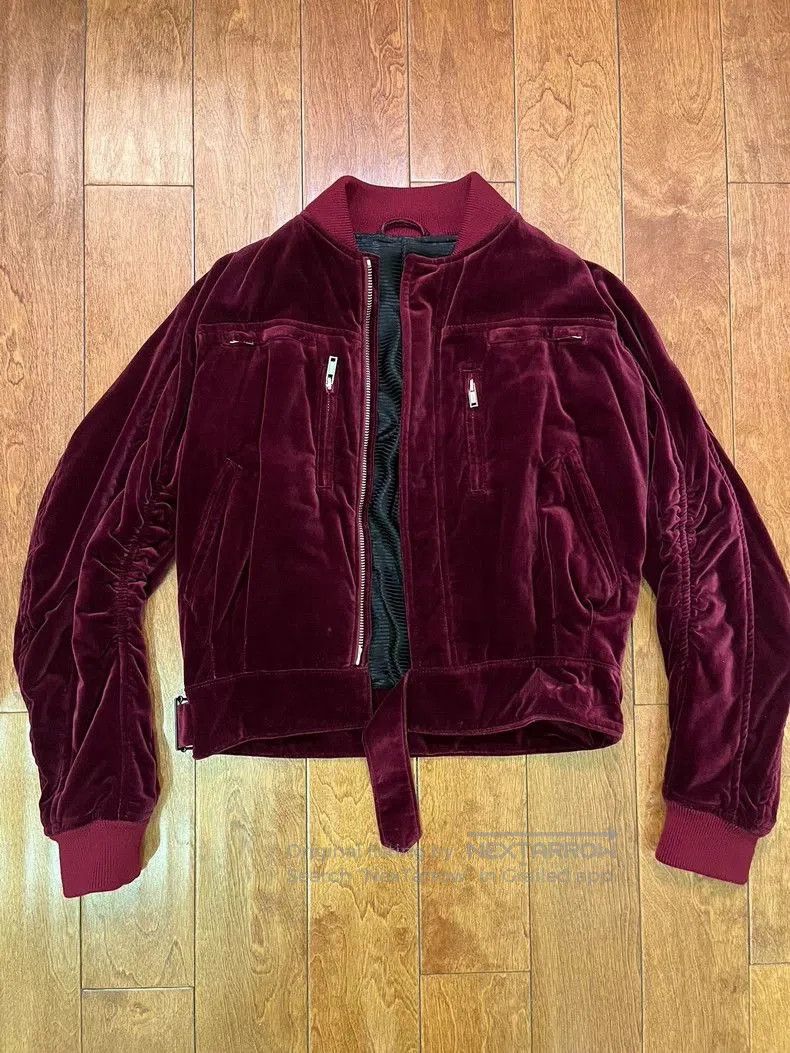 Haider Ackermann Haider Ackermann Red Velvet Bomber Jacket. Size US XL / EU 56 / 4 - 1 Thumbnail