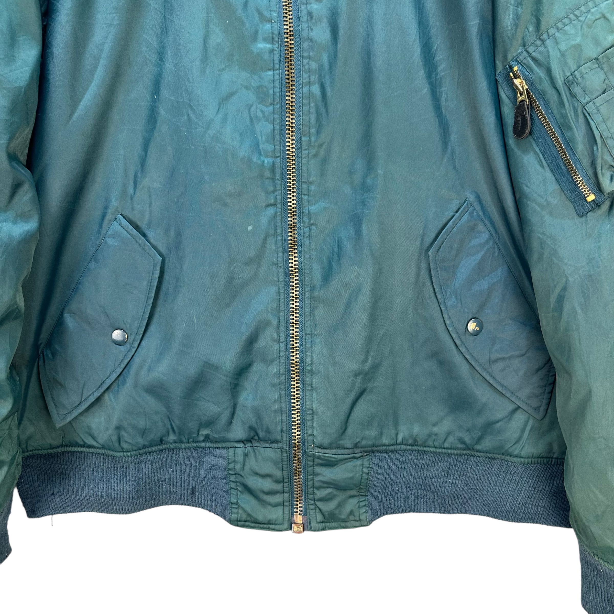 Vintage RARE VINTAGE GREEN BOMBER JACKET I.T PLAIN #7540-152 Size US XL / EU 56 / 4 - 4 Thumbnail