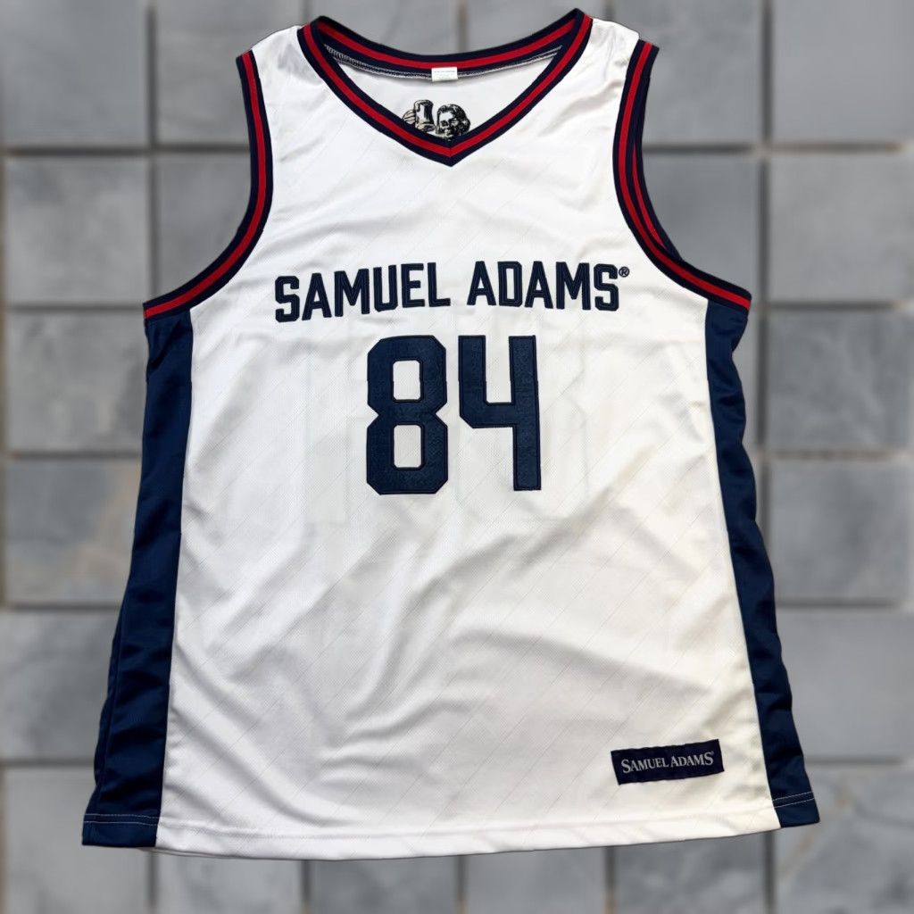 Vintage Samuel Adams Basketball Jersey Adult Large White Shirt Men L White Beer Party Fun Casual Tee Size US L / EU 52-54 / 3 - 1 Thumbnail
