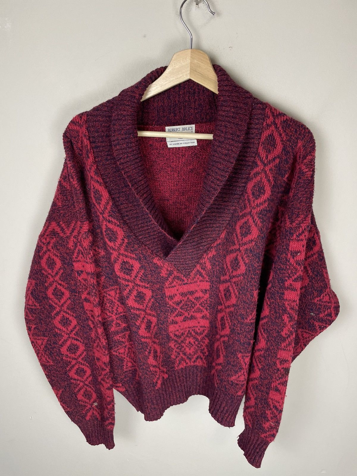 Vintage Vintage Star of David Cowl Neck Sweater Size US L / EU 52-54 / 3 - 1 Thumbnail