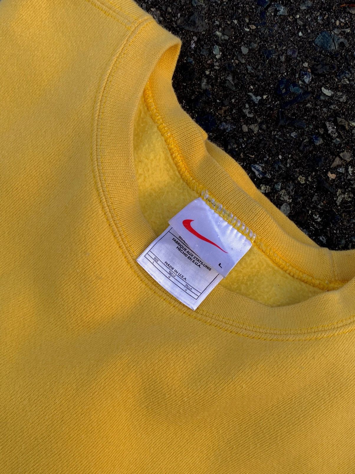 Nike VINTAGE 90s SWEATSHIRT NIKE SIDE SWOOSH YELLOW MUSTARD Size US L / EU 52-54 / 3 - 4 Thumbnail
