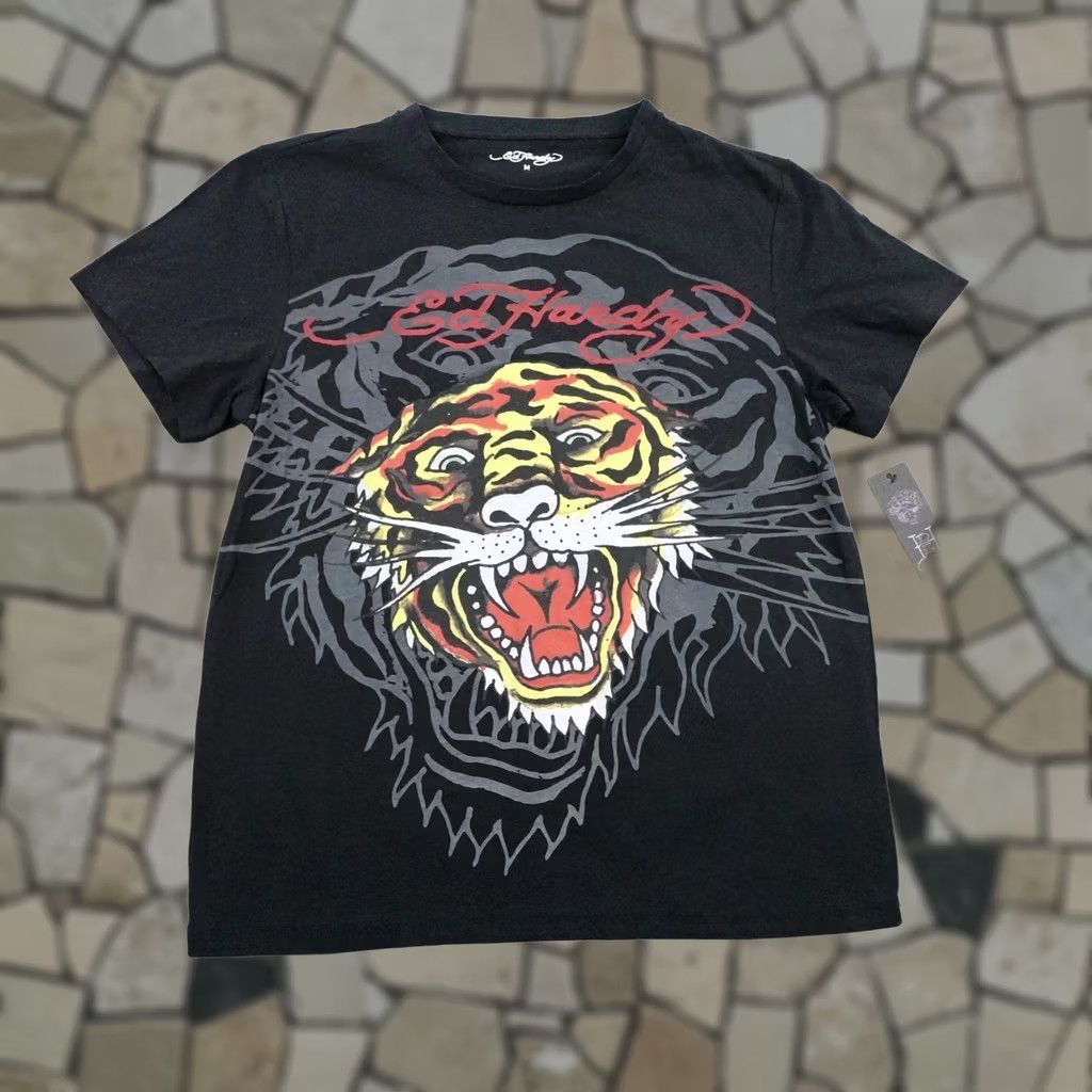 Ed Hardy Ed Hardy Shirt Mens Medium Black Retro Tiger Head Crewneck Short Sleeve Y2K Size US M / EU 48-50 / 2 - 1 Thumbnail