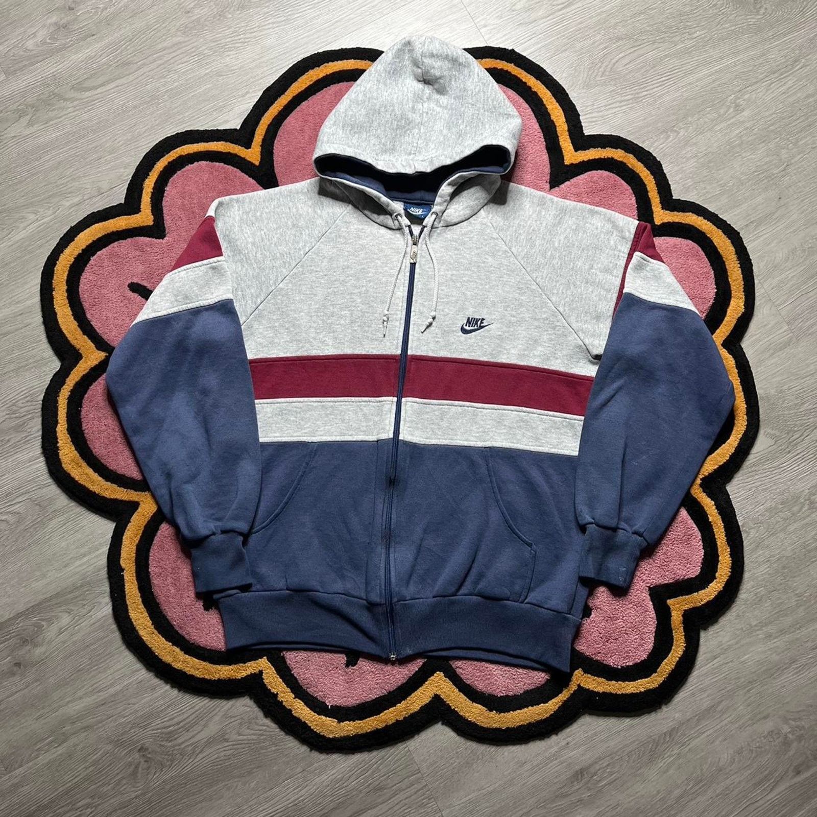 Vintage 80's Nike Sportswear Full Zip Embroidered Hoodie