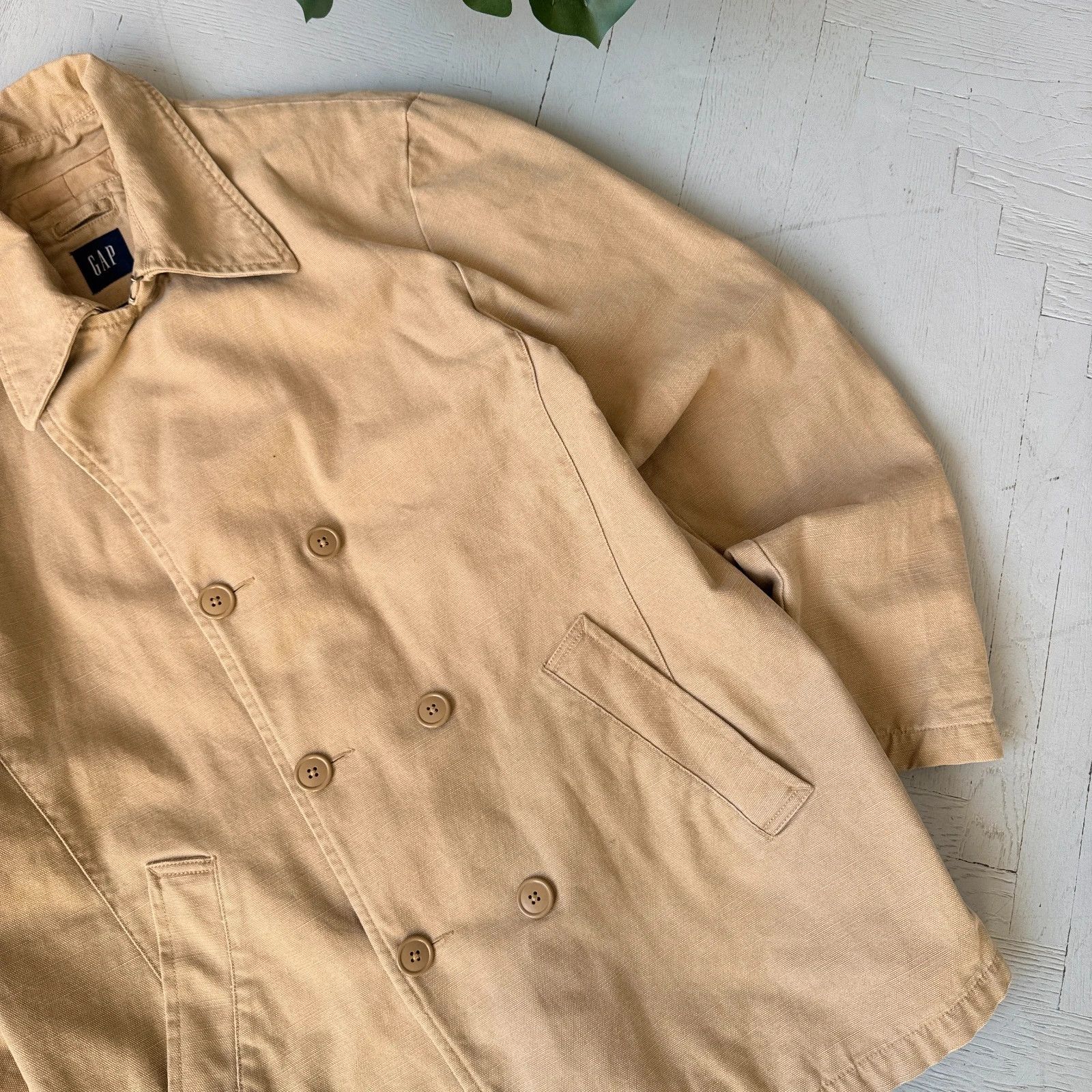 Gap Vintage 00s GAP Canvas Peacoat US Navy Heavy Cotton Jacket Size US L / EU 52-54 / 3 - 3 Thumbnail