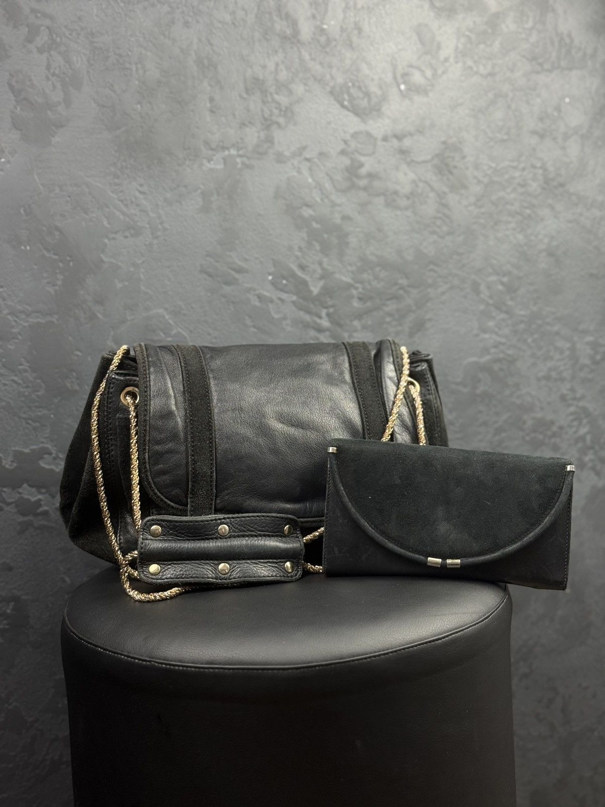 Sezane Sezane Leather Suede HandBag + Sezane Leather Suide Clutch Size ONE SIZE - 1 Thumbnail