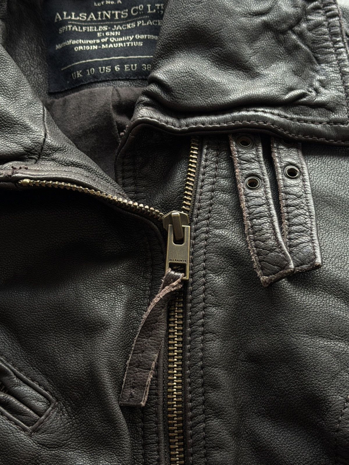 Allsaints Allsaints belvedere brown leather jacket UK 10 womens Size M / US 6-8 / IT 42-44 - 4 Thumbnail