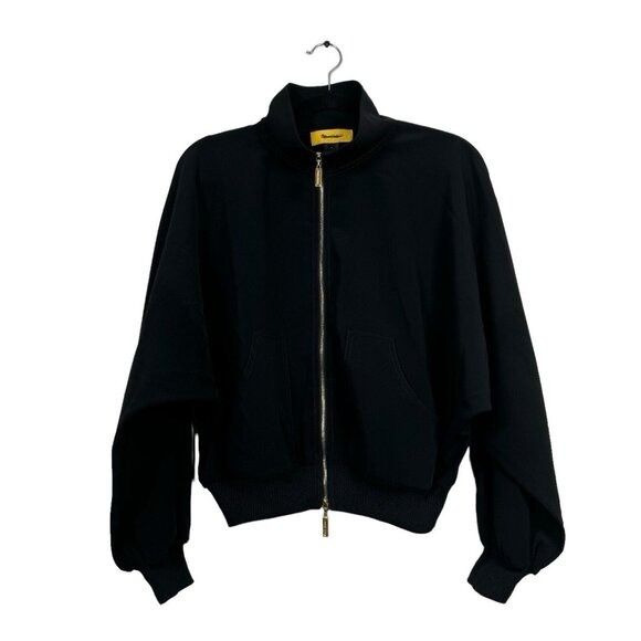 Other St. John Lightweight Bomber Jacket Gold Tone Zip Black Sz P Size S / US 4 / IT 40 - 1 Thumbnail