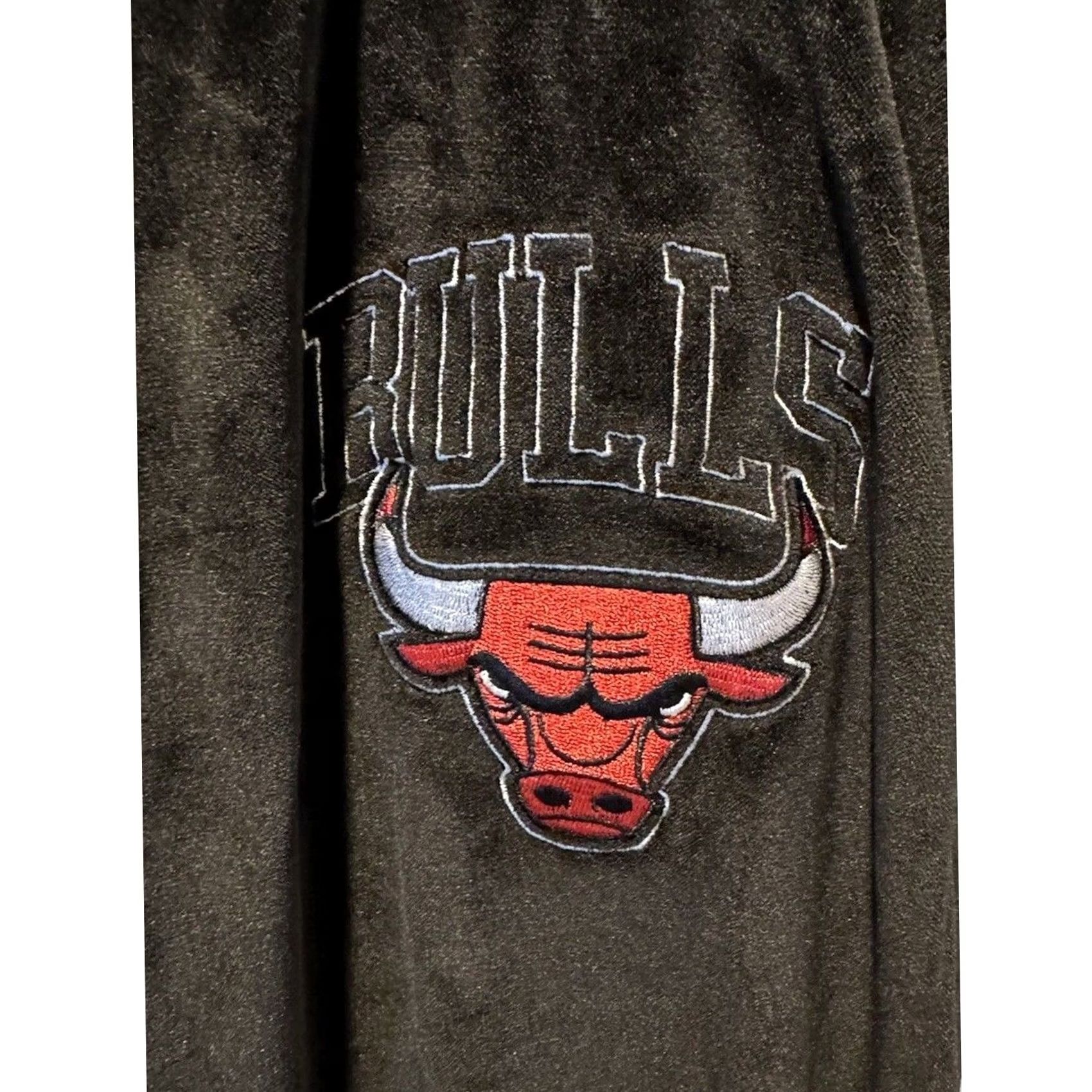 NBA NBA Sweatpants Womens L Black Velour Embroidered Logo Pull On Pants Size 24" / US 00 / IT 34 - 2 Thumbnail