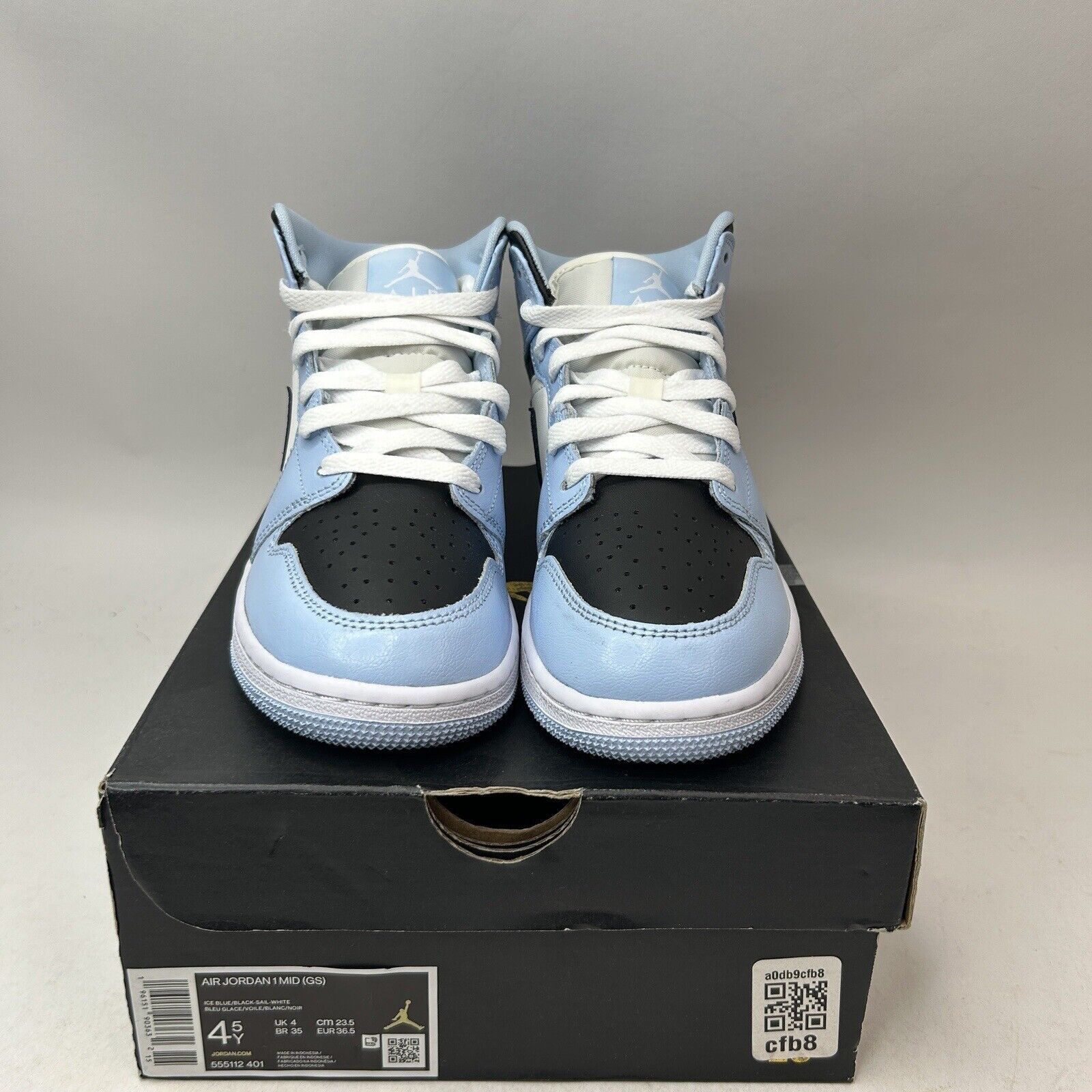 Nike Nike Air Jordan 1 Mid Retro GS “Ice Blue/UNC” 2024 Size US 6 / IT 36 - 2 Thumbnail
