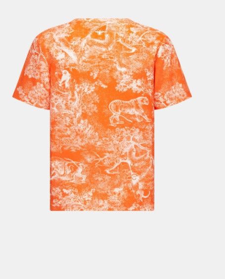 Dior o1w1db10924 Cotton And Linen Jersey T-Shirt in Orange Size XL / US 12-14 / IT 48-50 - 2 Thumbnail