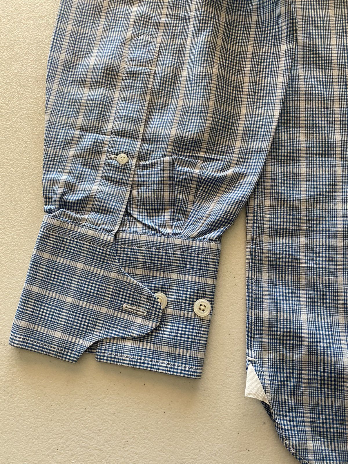 Tom Ford Tom Ford light blue glen check shirt 17 43e Size US L / EU 52-54 / 3 - 4 Thumbnail