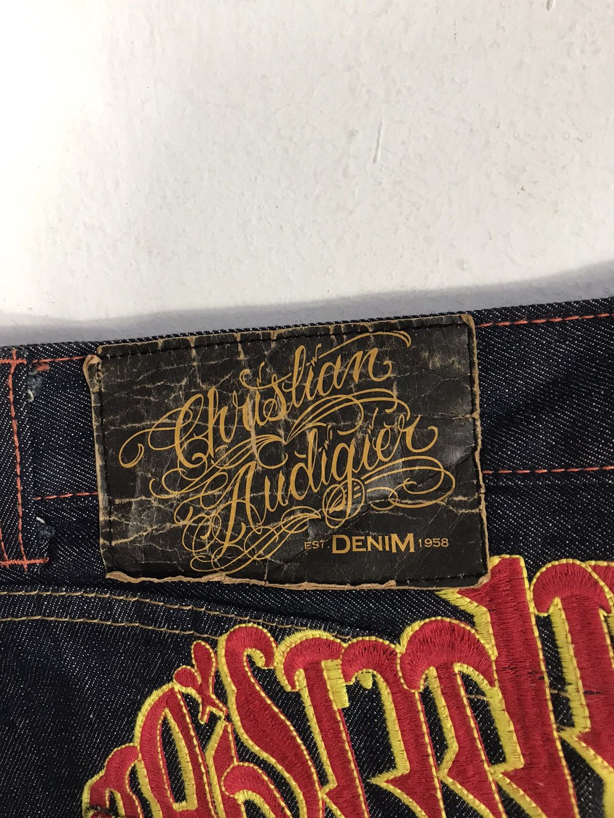 Christian Audigier Ed Hardy Denim Christian Audigier Embroidery Skull Bone Logo Size US 36 / EU 52 - 12 Thumbnail