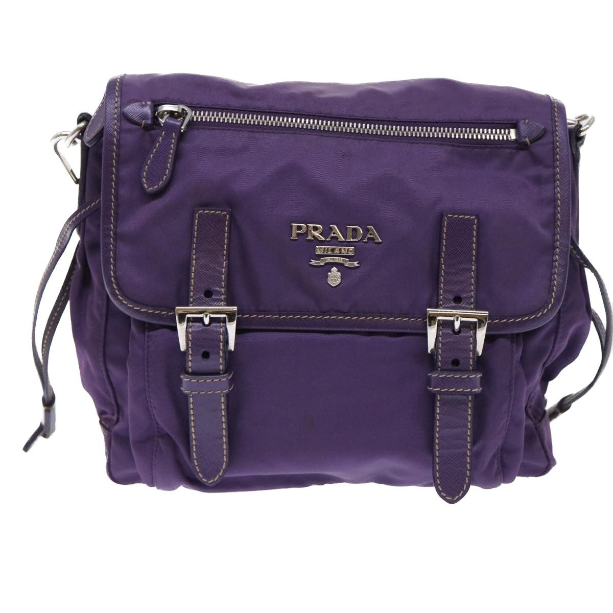 Prada Tessuto Purple Synthetic Shoulder Bag (Pre-Owned) Size ONE SIZE - 1 Thumbnail