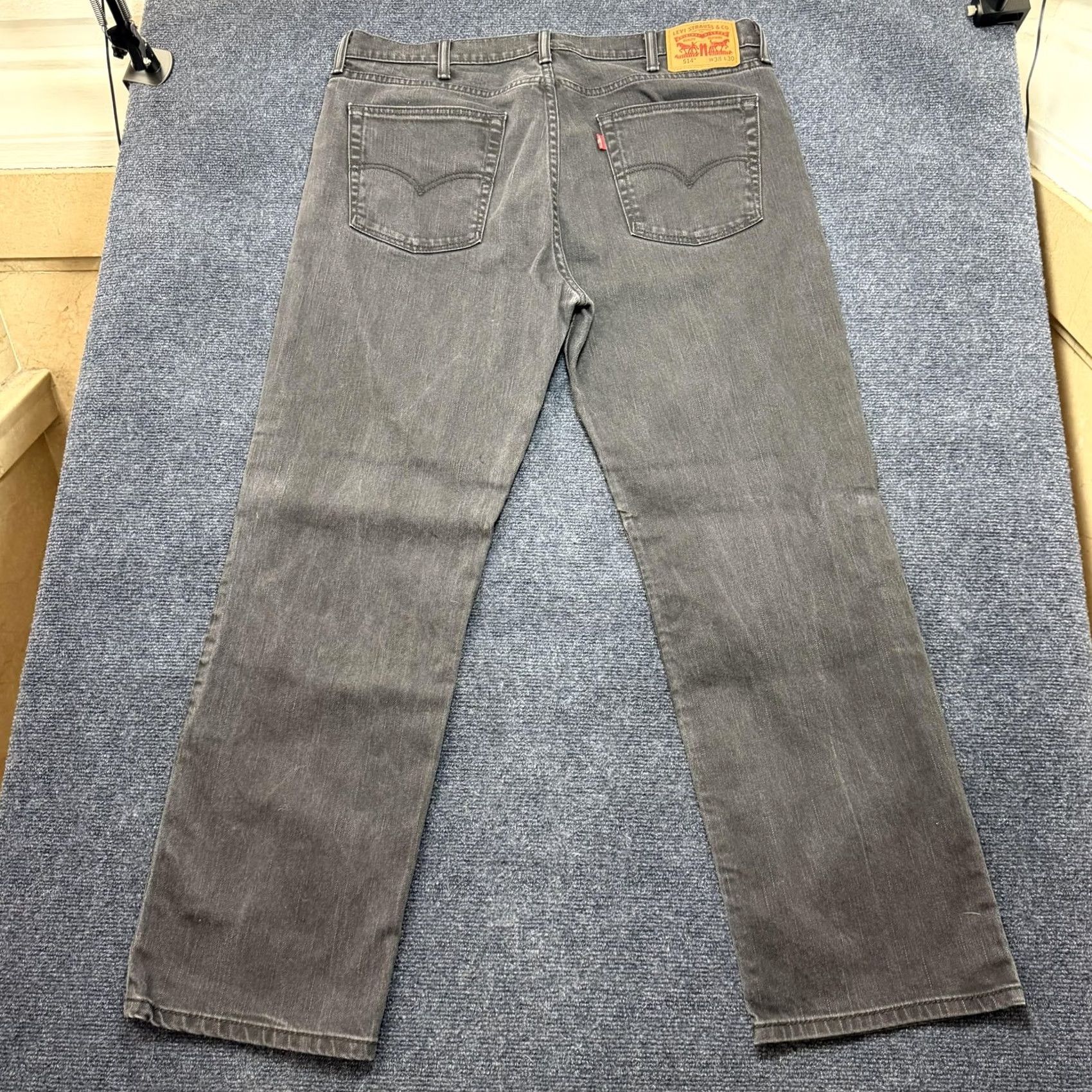 Levi's Levis 514 Jeans Mens 38x30 Charcoal Gray Denim Slim Straight Stretch Casual Size US 38 / EU 54 - 4 Thumbnail