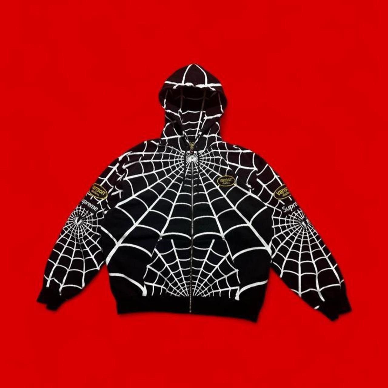 Supreme × Vanson Leathers Supreme Vanson Spiderman Zip Up Hoodie Size US XL / EU 56 / 4 - 6 Thumbnail