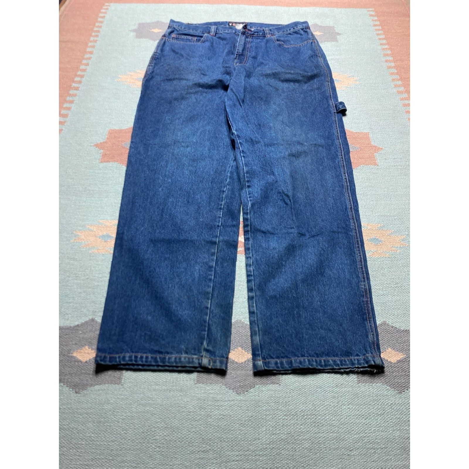 JNCO VINTAGE Jeans Wide-Leg 38x34 Men Blue Pockets Y2K Baggy Carpenter JNCO Style Skater Huge Size US 38 / EU 54 - 6 Thumbnail