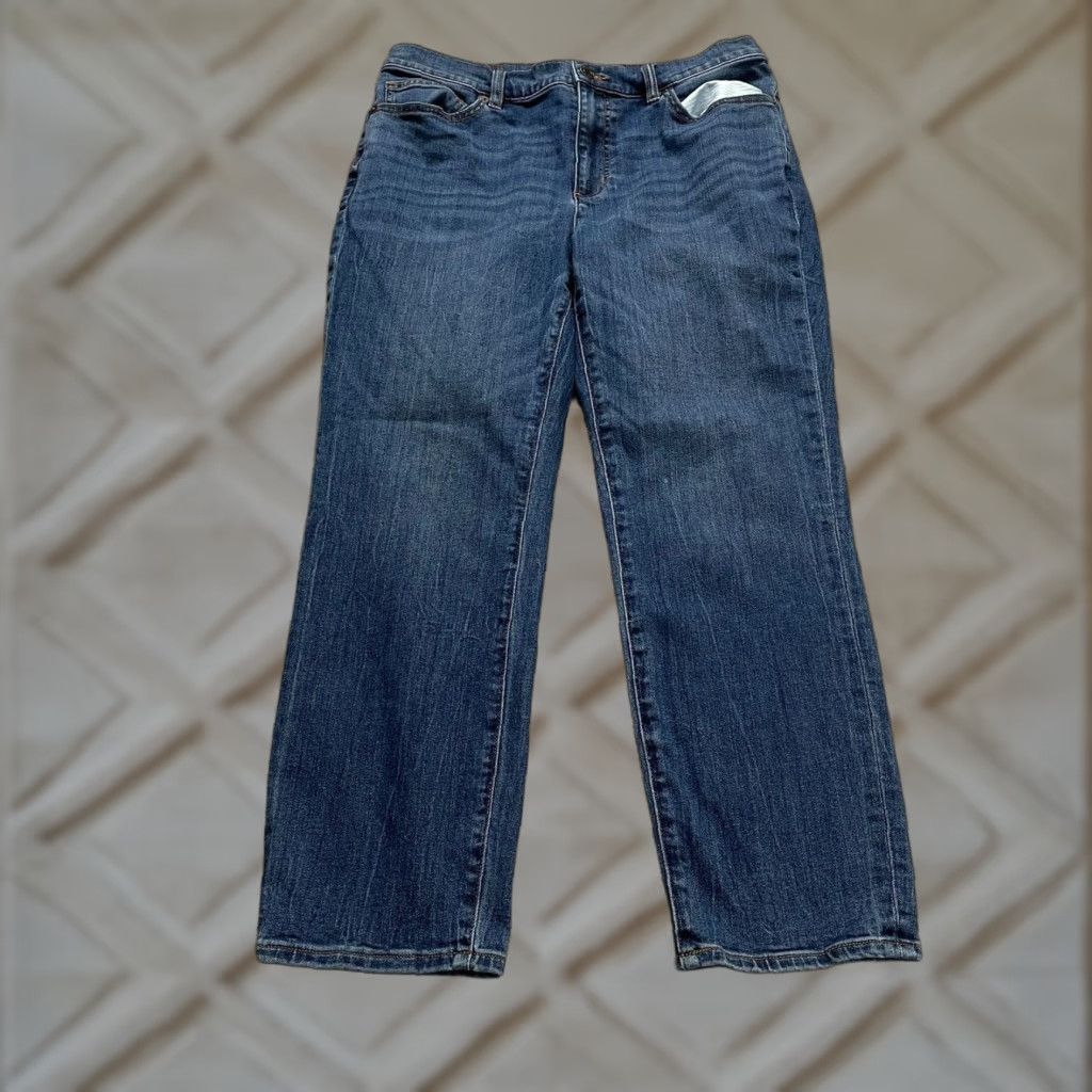 Lands' End Lands' End Denim Jeans Womens 10 Blue Straight Leg High Rise 31x25 Jeans Womens Regular 5-Pocket Design Size 32" / US 10 / IT 46 - 1 Thumbnail
