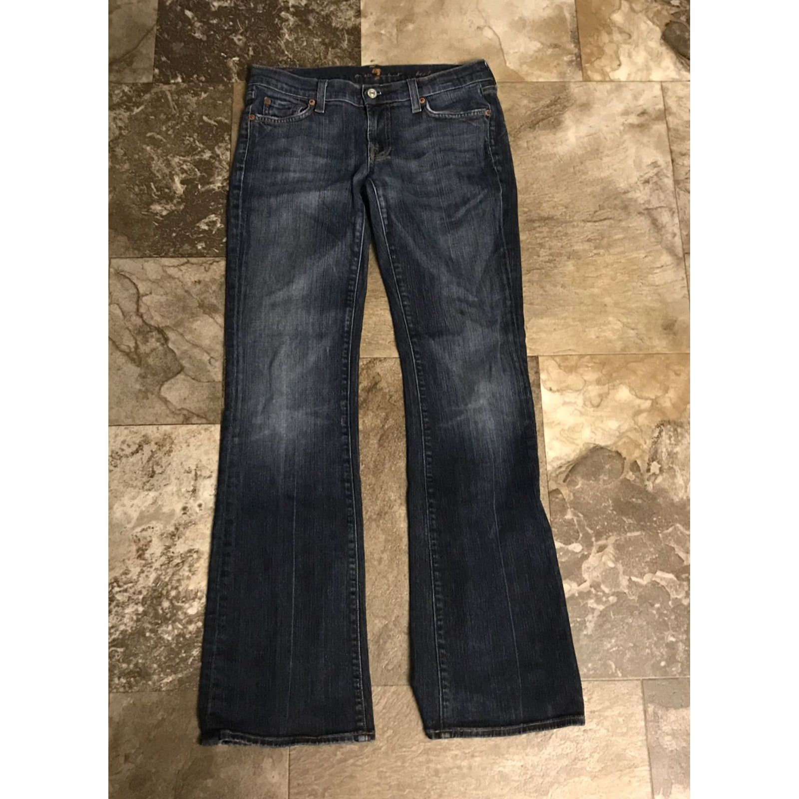 7 For All Mankind 7 for all Mankind Jeans Bootcut 28 Women's Blue Denim USA Made 30in Waist 32in Inseam Stretch Regular Size 28" / US 6 / IT 42 - 3 Thumbnail