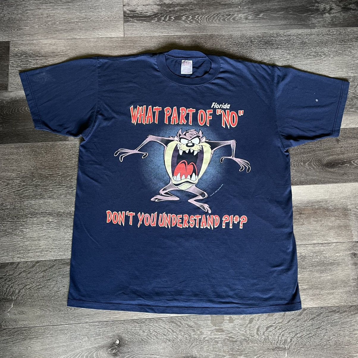 Vintage × Warner Bros Vintage 1996 Tazmanian Devil No Don’t You Understand T Shirt Size US XL / EU 56 / 4 - 2 Thumbnail