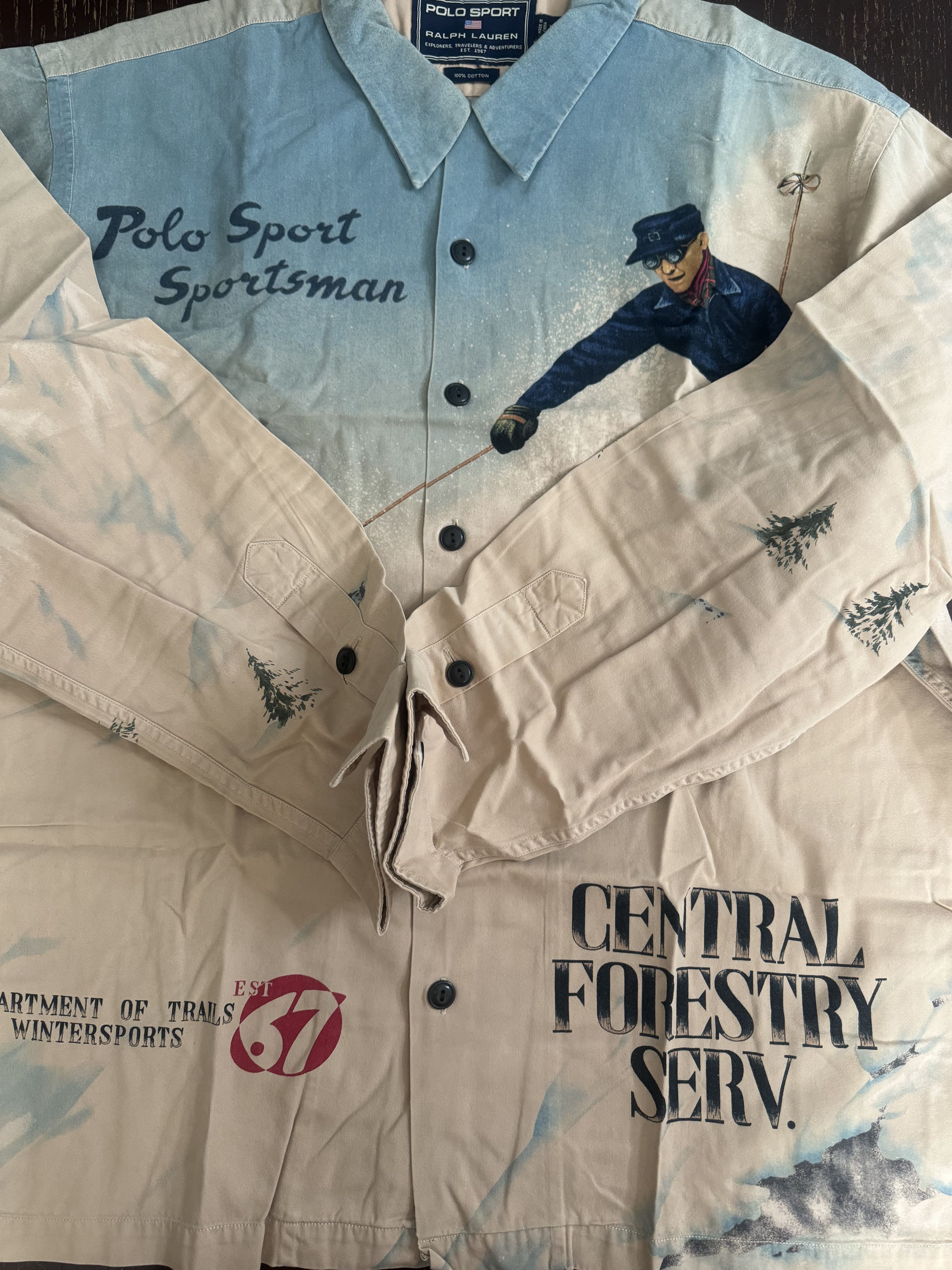 Polo Ralph Lauren Vintage Polo Ralph Lauren Sportsman Ski Button Up Size US XL / EU 56 / 4 - 2 Thumbnail