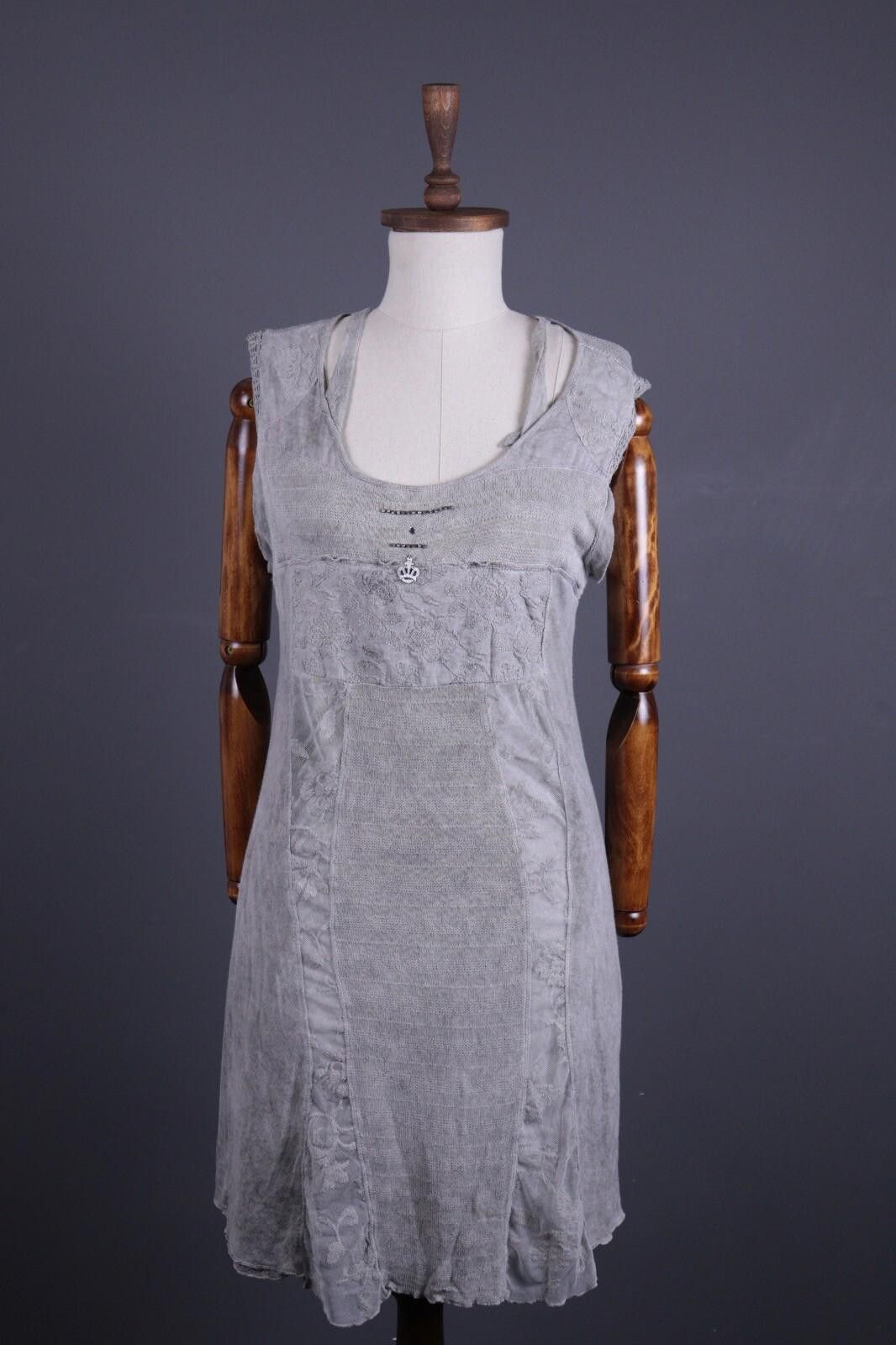 Designer Elisa Cavaletti Club Sono Gray Lagenlook Dress Size L Size L / US 10 / IT 46 - 1 Thumbnail