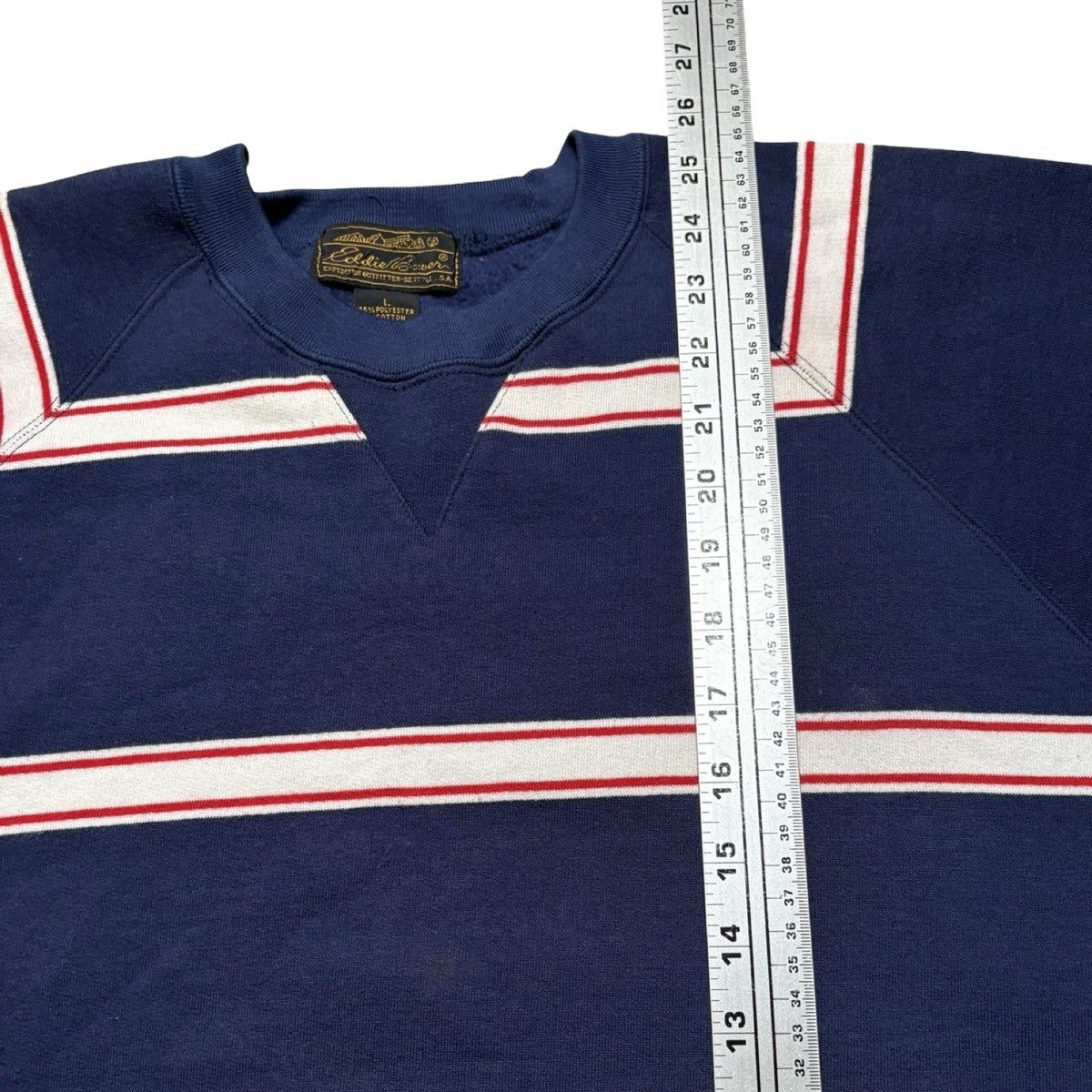 Eddie Bauer Vintage 80s 90s Eddie Bauer Striped Sweat Shirt Mens L Navy Size US L / EU 52-54 / 3 - 5 Thumbnail