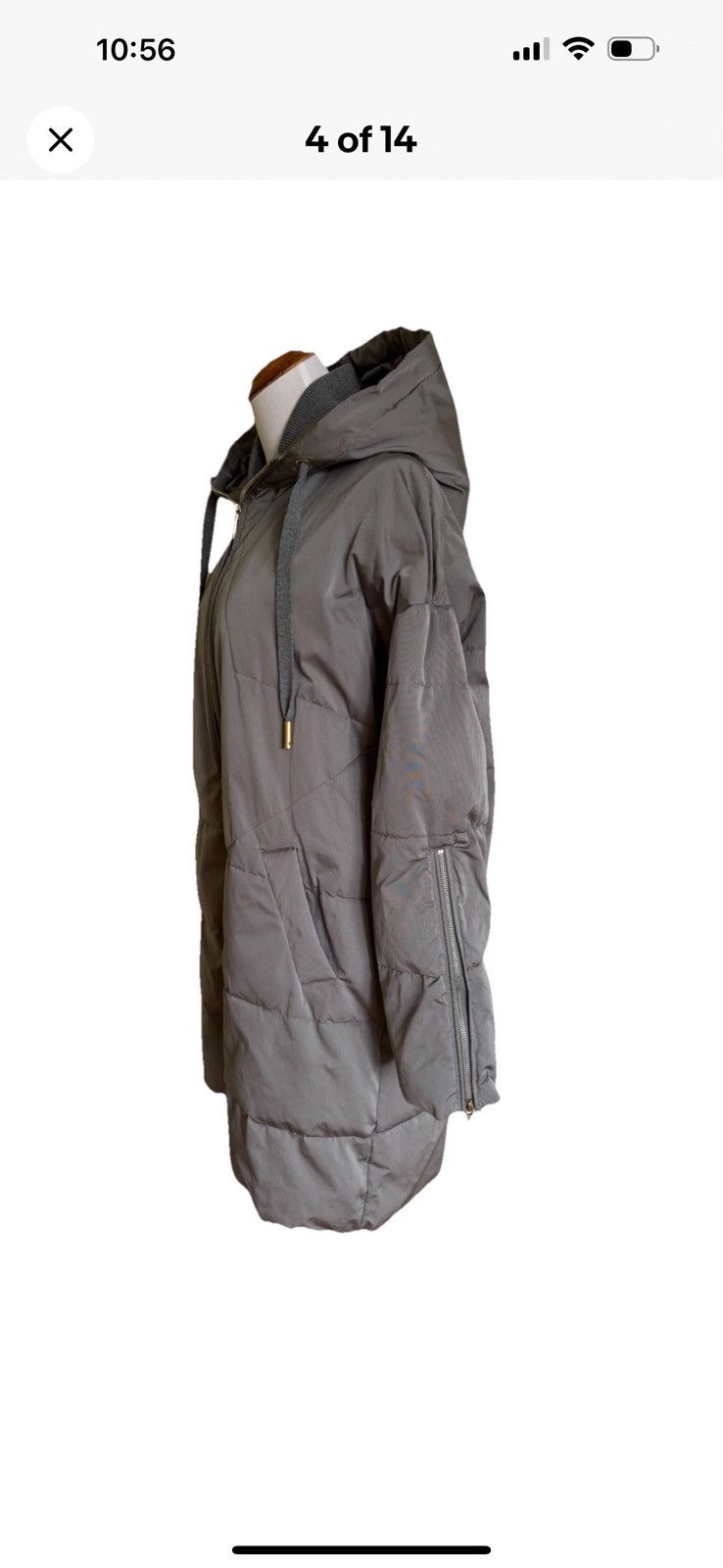 Other LORENA ANTONIAZZI Women Gray Oversized Puffer Jacket 8-10/44 Size M / US 6-8 / IT 42-44 - 4 Thumbnail